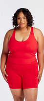 SUMMER PERFORMANCE CROP SINGLET HIBISCUS