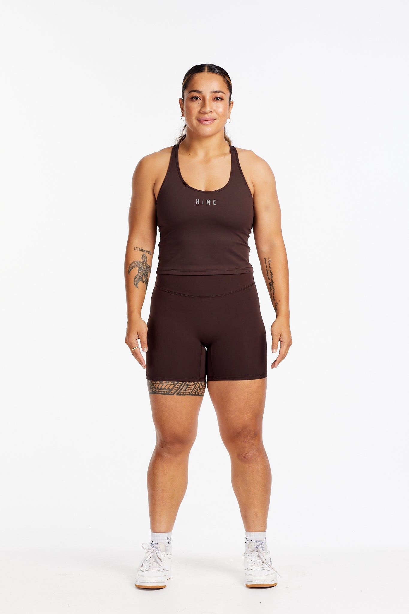 PERFORMANCE RACERBACK CROP SINGLET ESPRESSO