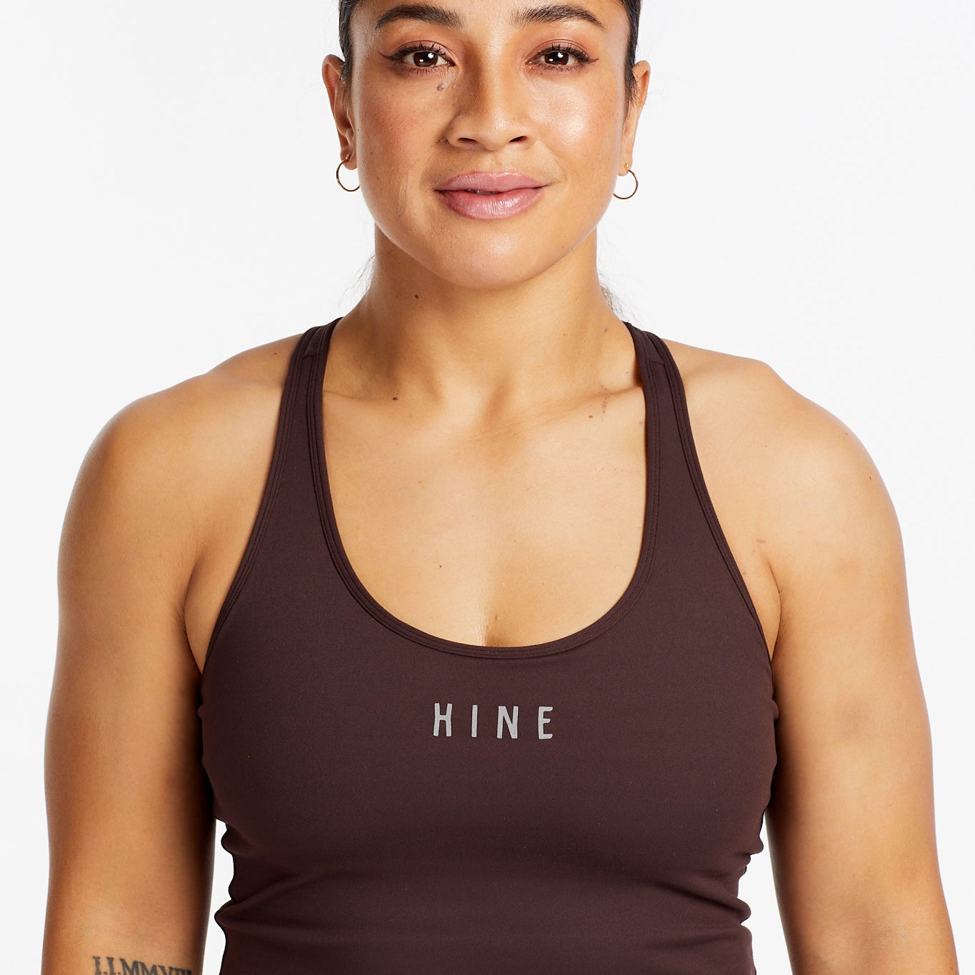 PERFORMANCE RACERBACK CROP SINGLET ESPRESSO