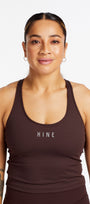 PERFORMANCE RACERBACK CROP SINGLET ESPRESSO