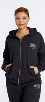 WASHED ZIP UP HOODIE ONYX