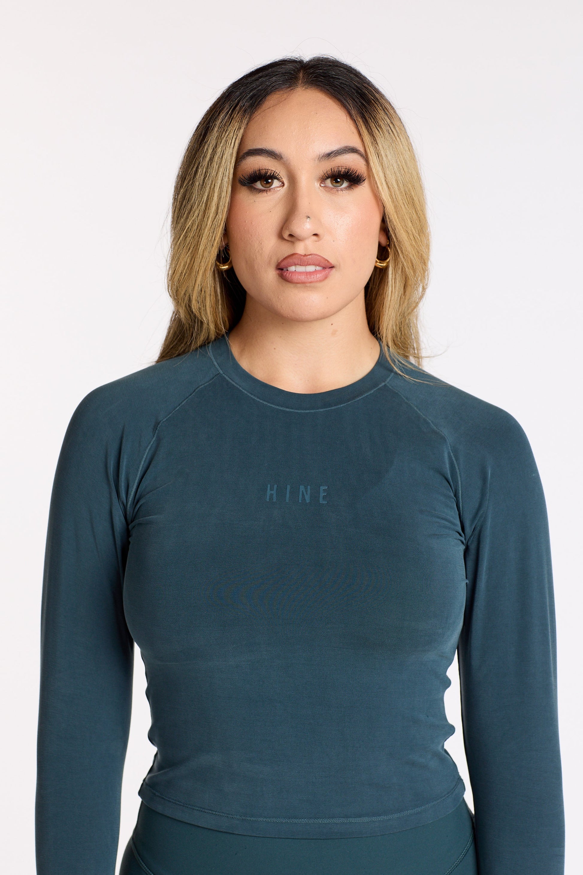 THE ESSENTIAL CROP LONG SLEEVE JADE