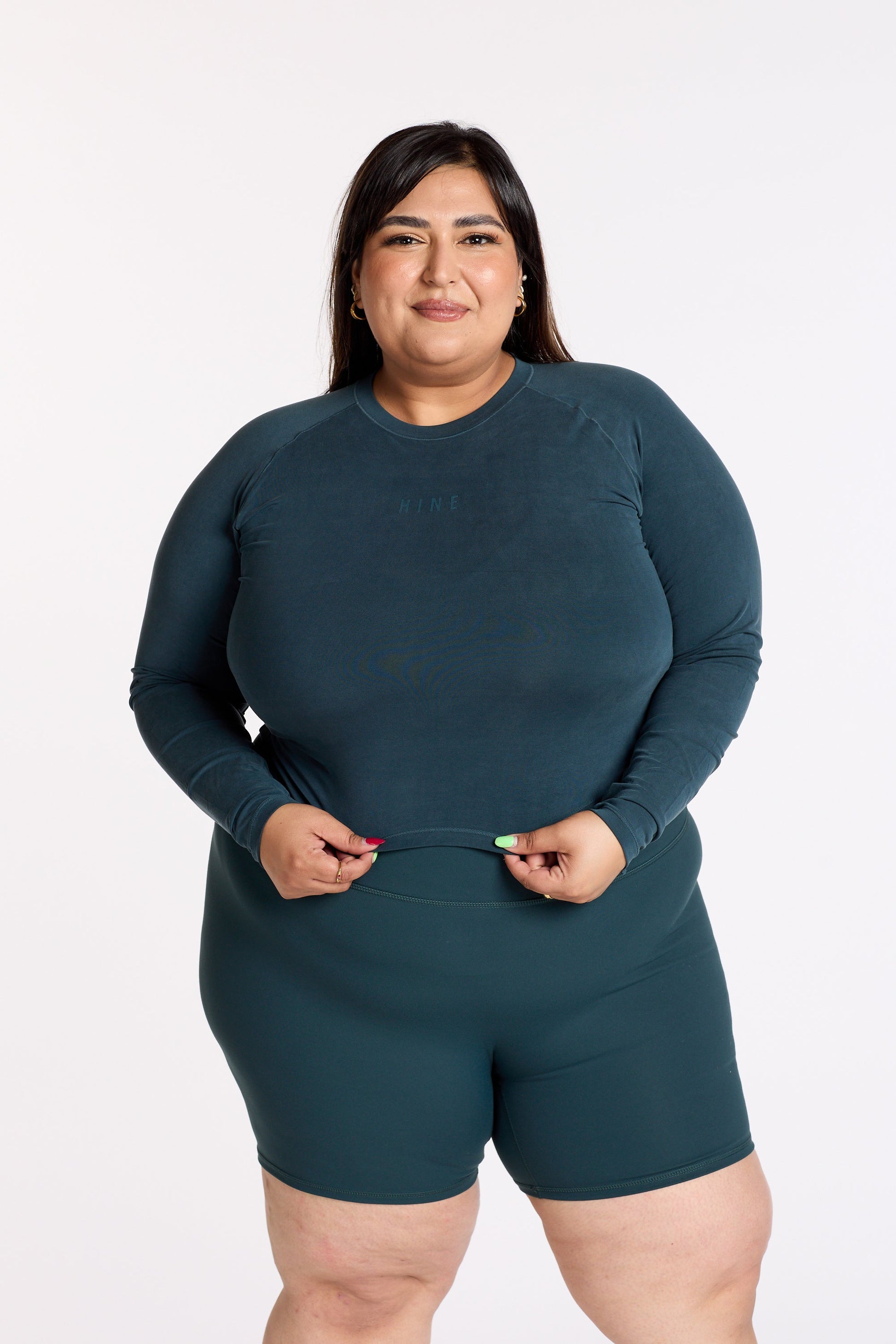 THE ESSENTIAL CROP LONG SLEEVE JADE