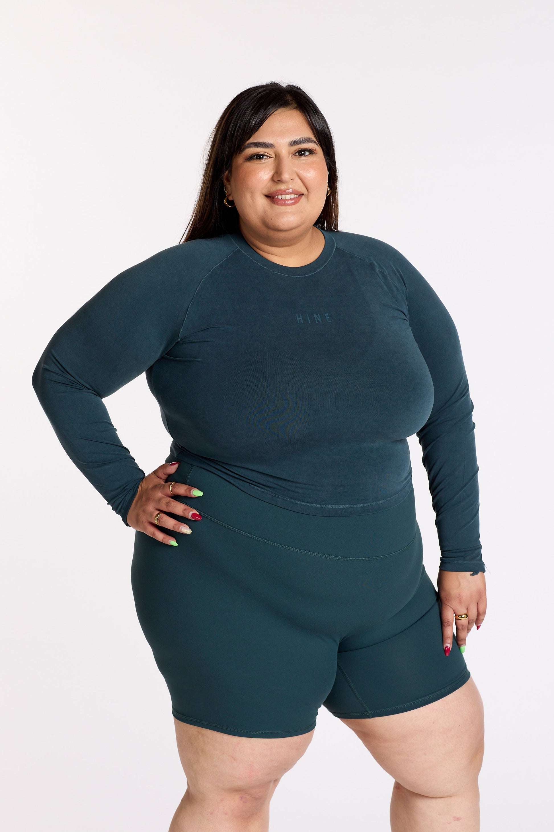 THE ESSENTIAL CROP LONG SLEEVE JADE