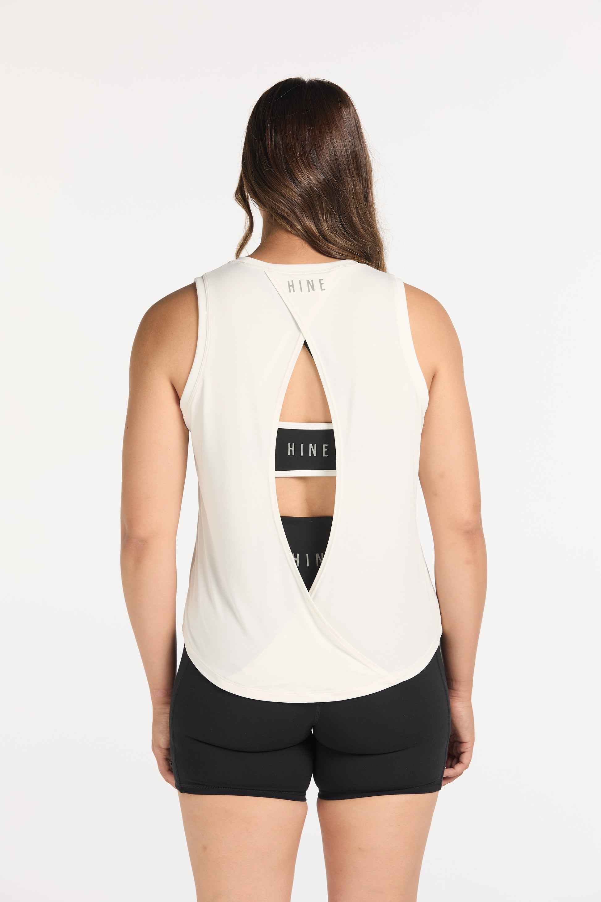 ESSENTIALS OPEN BACK TANK WHITE