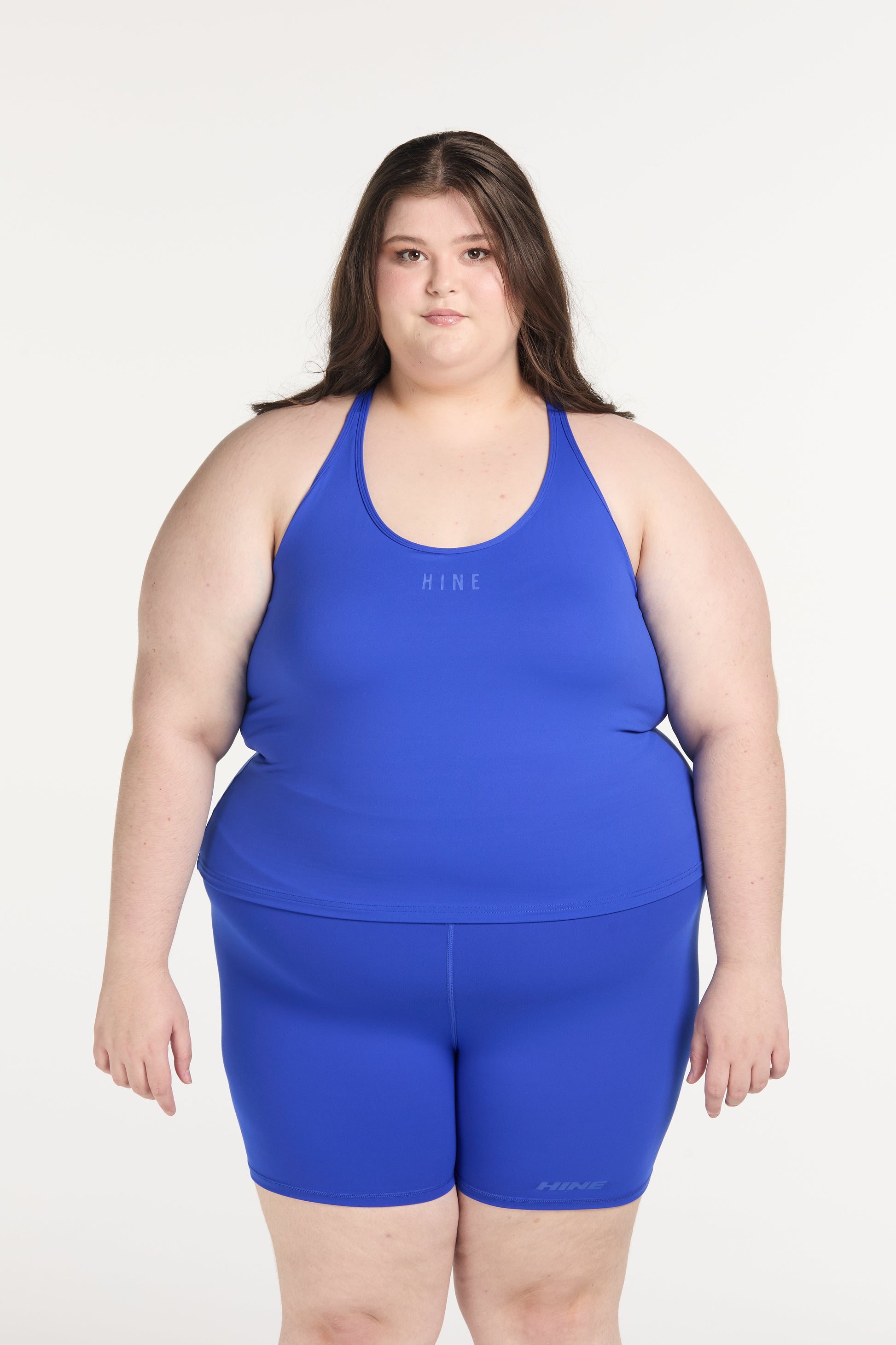 RACERBACK CROP SINGLET W/ IN-BUILT BRA COBALT