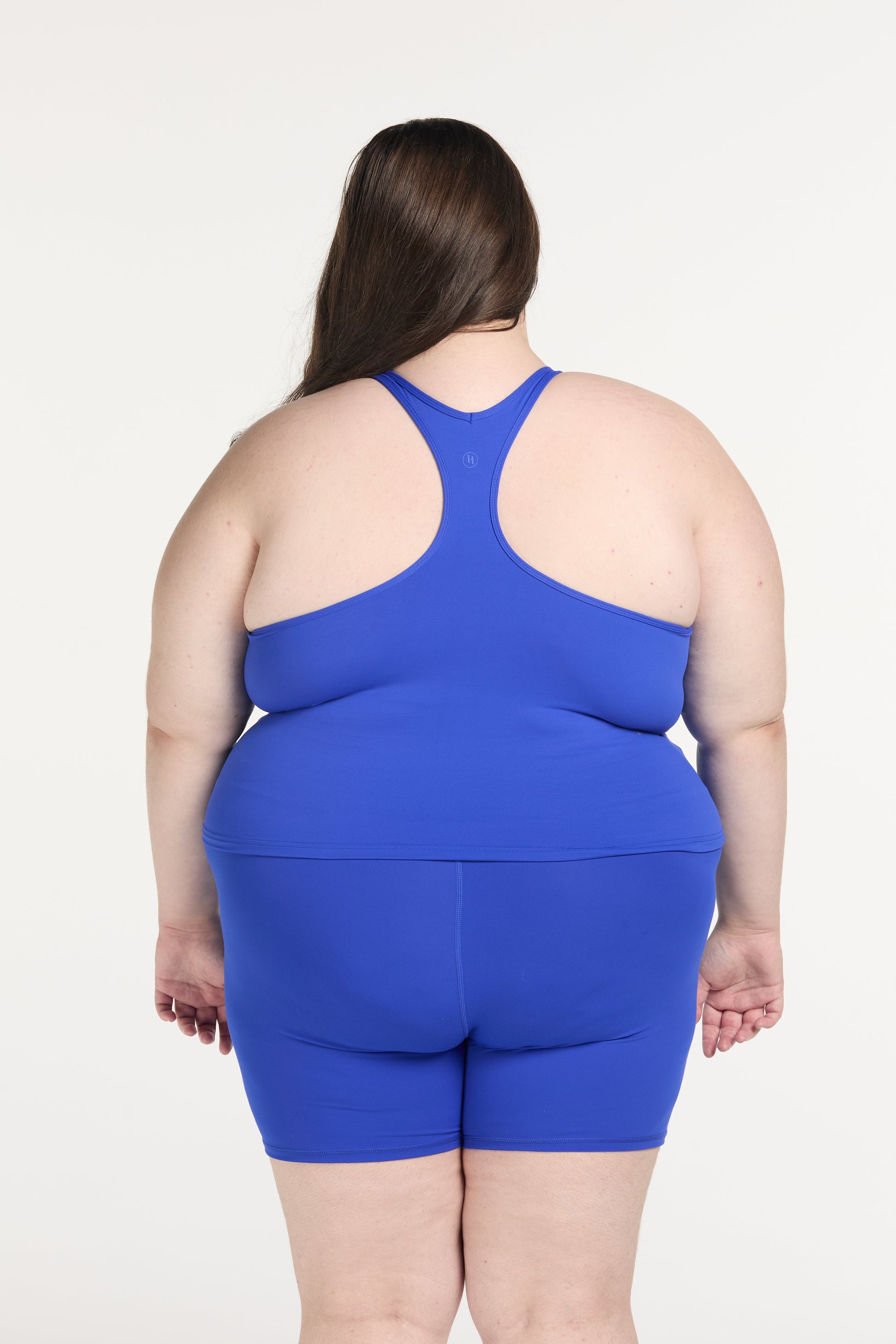 RACERBACK CROP SINGLET W/ IN-BUILT BRA COBALT