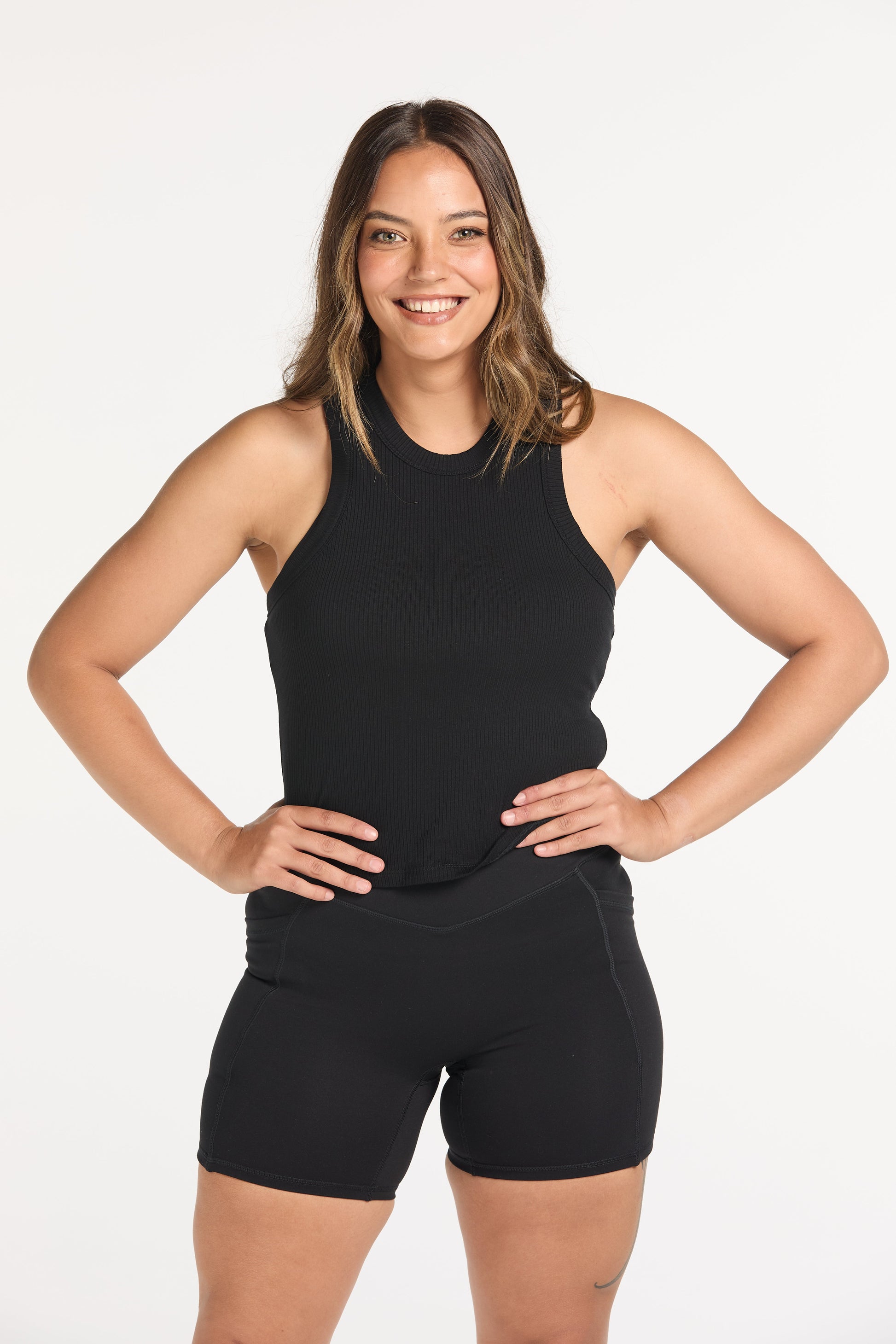 CROP RIB SINGLET ONYX