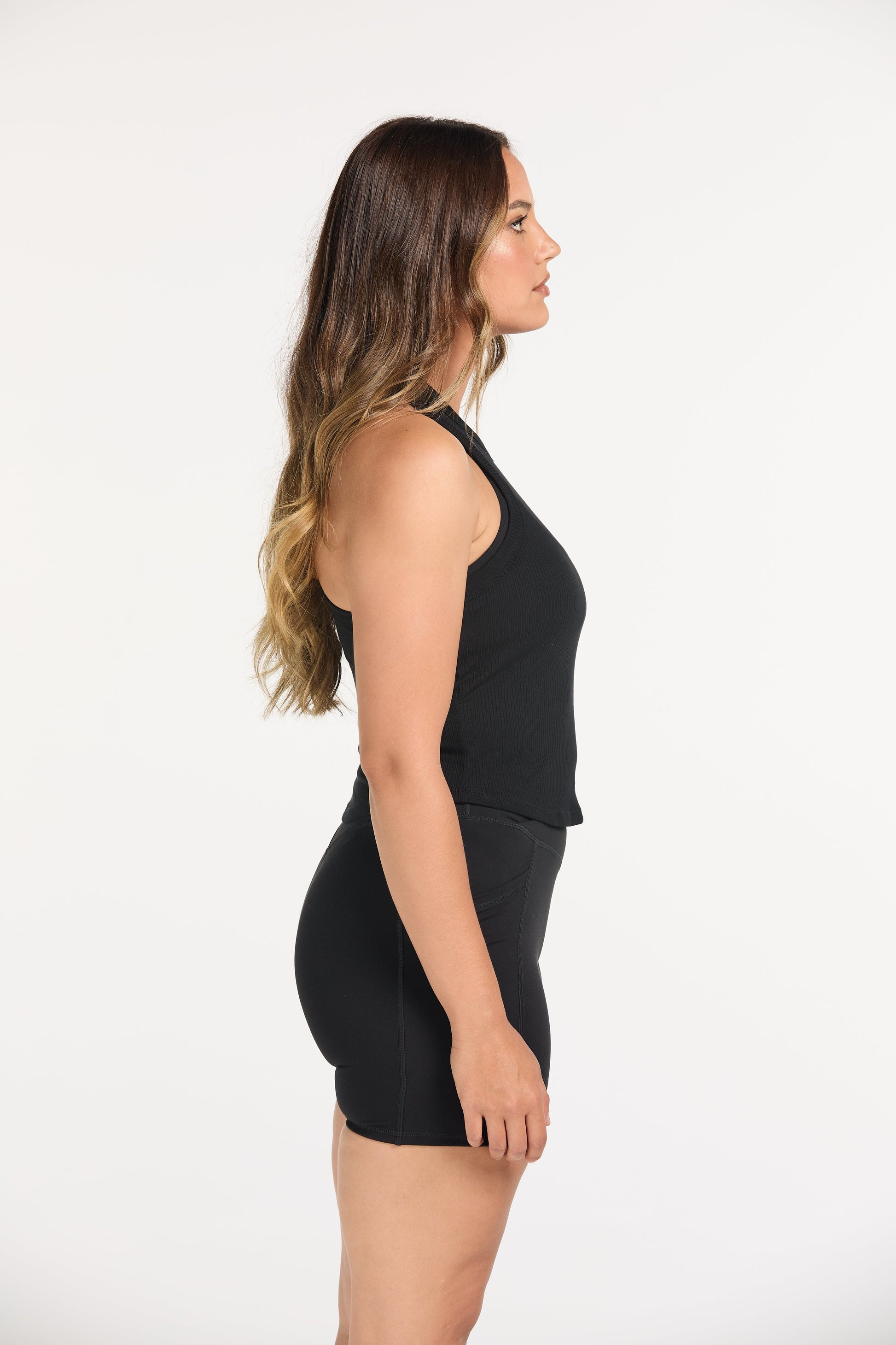 CROP RIB SINGLET ONYX