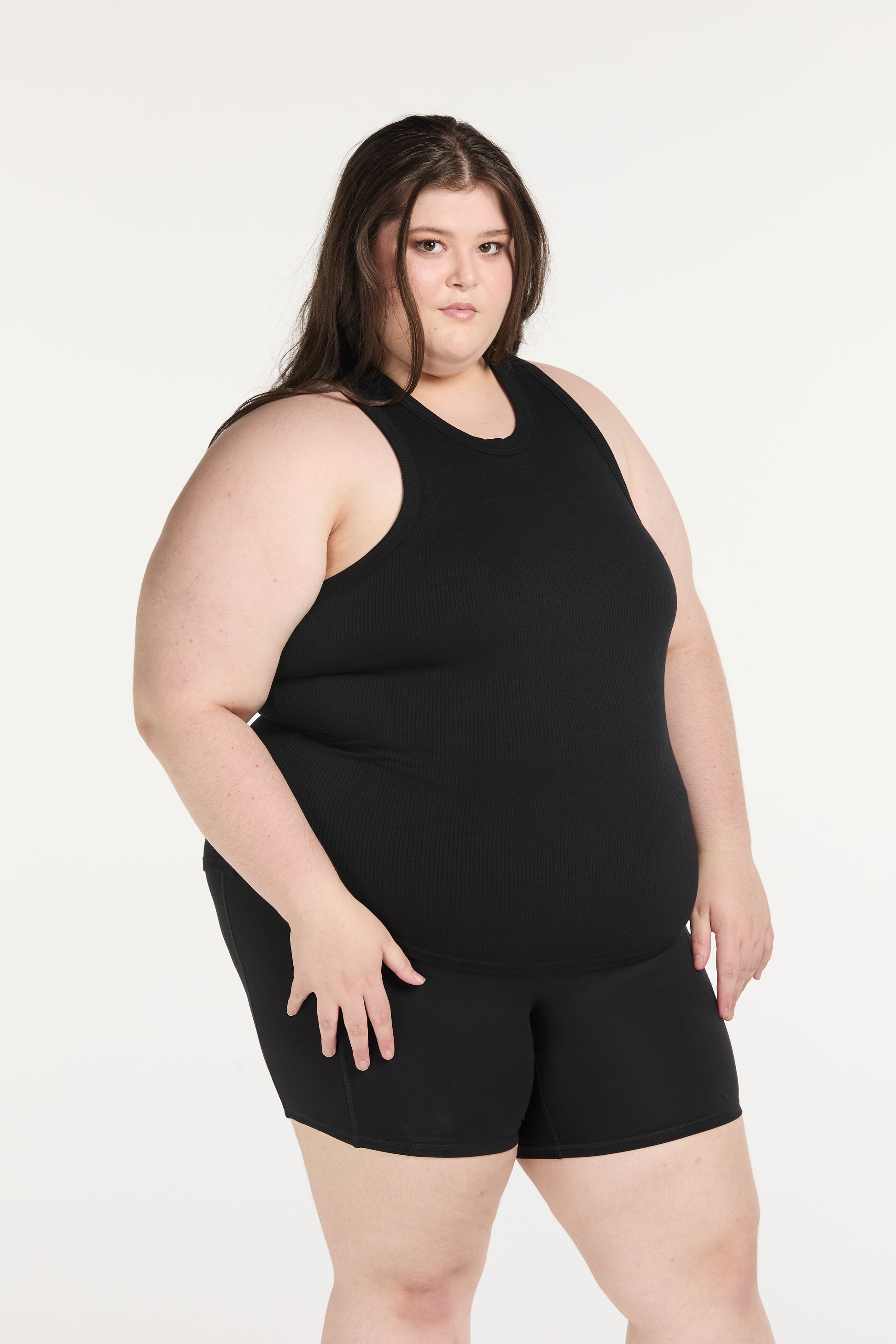 CROP RIB SINGLET ONYX