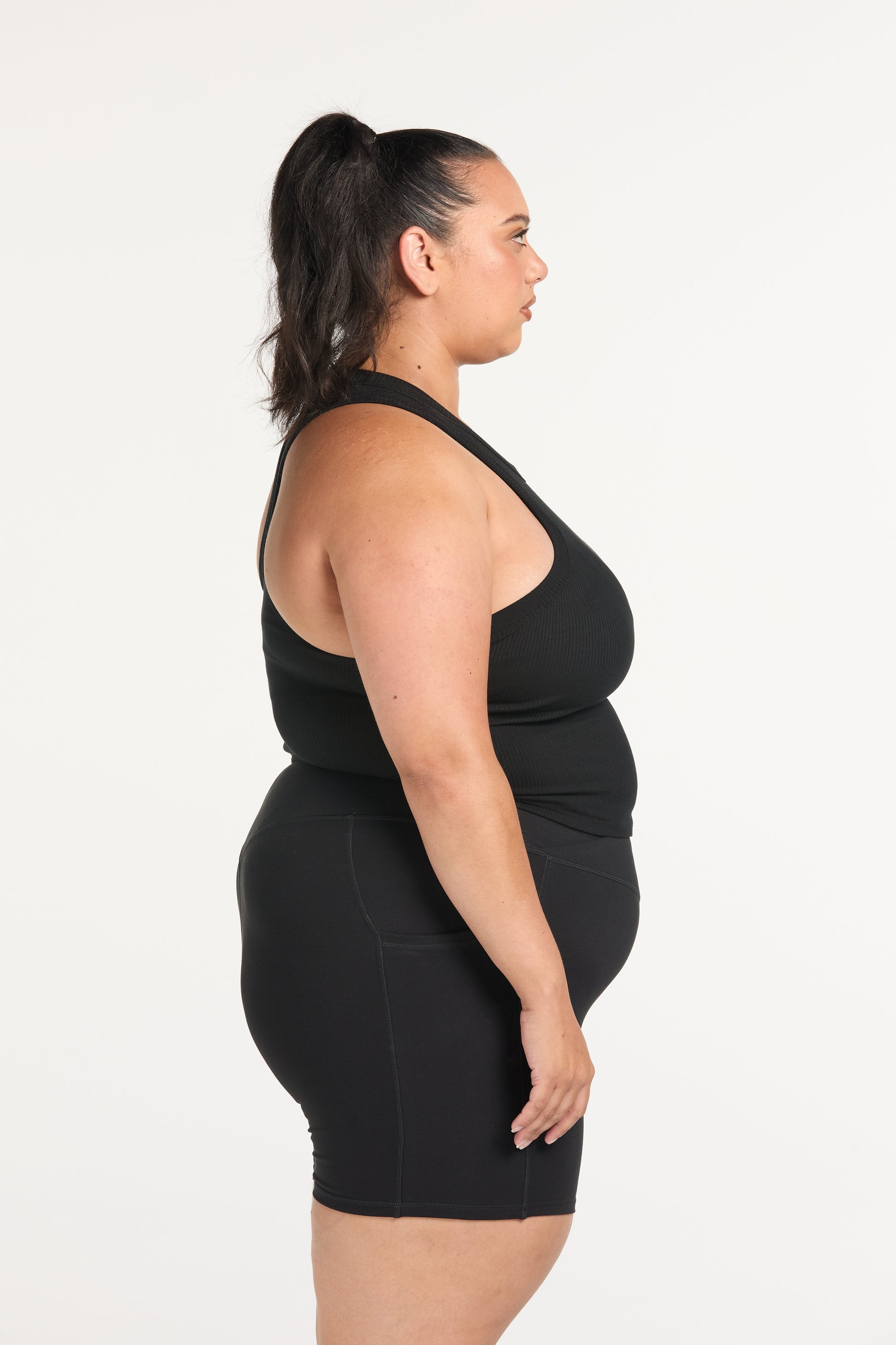 CROP RIB SINGLET ONYX