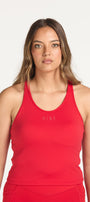 RACERBACK CROP SINGLET W/ IN-BUILT BRA RED