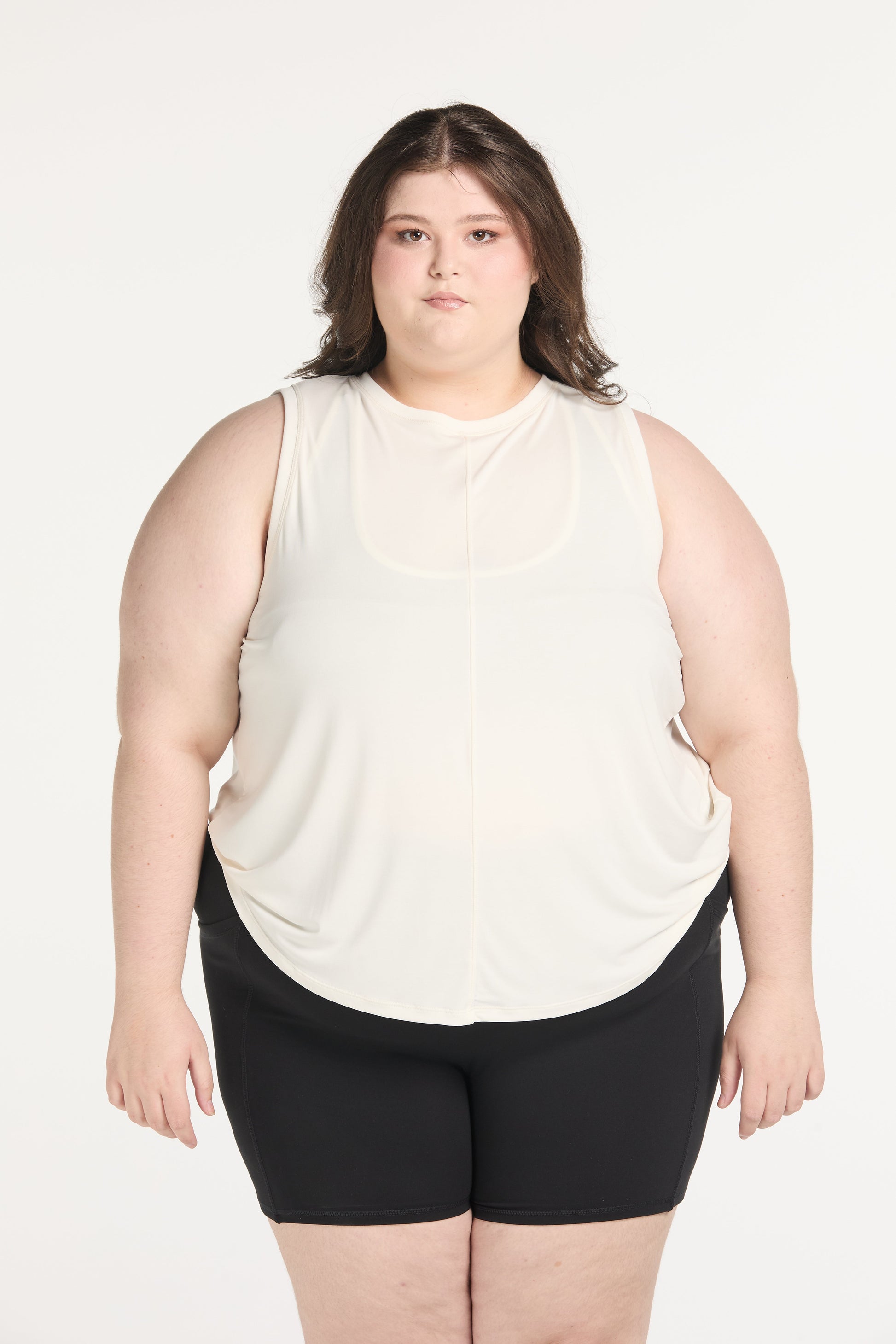 ESSENTIALS OPEN BACK TANK WHITE