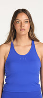 RACERBACK CROP SINGLET W/ IN-BUILT BRA COBALT
