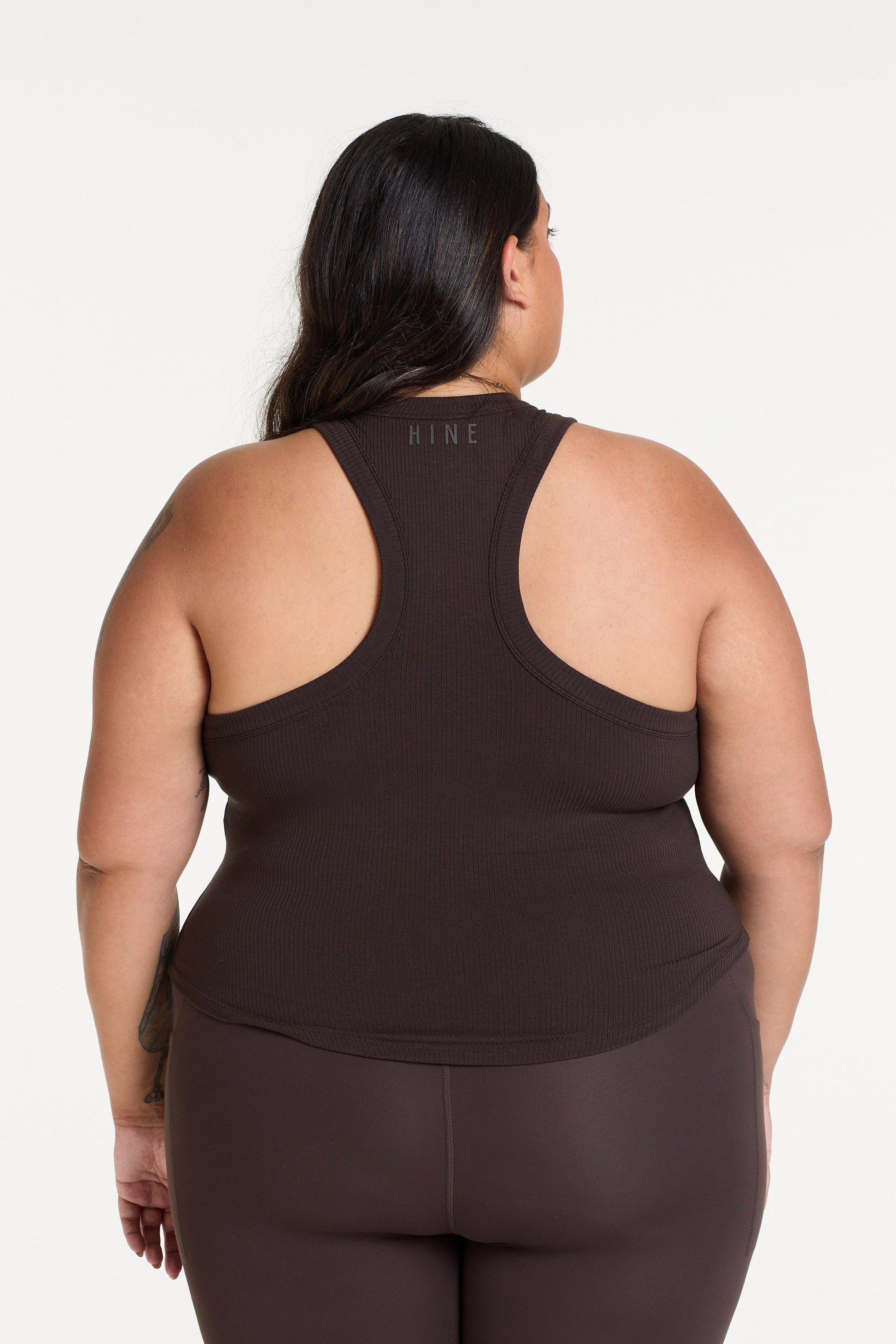 CROP RIB SINGLET COCOA