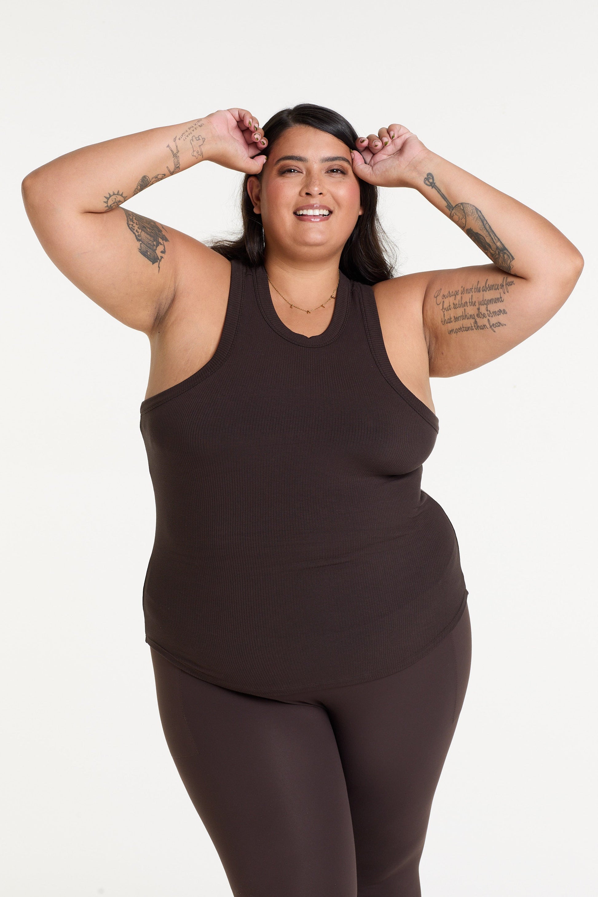 FULL LENGTH RIB SINGLET COCOA