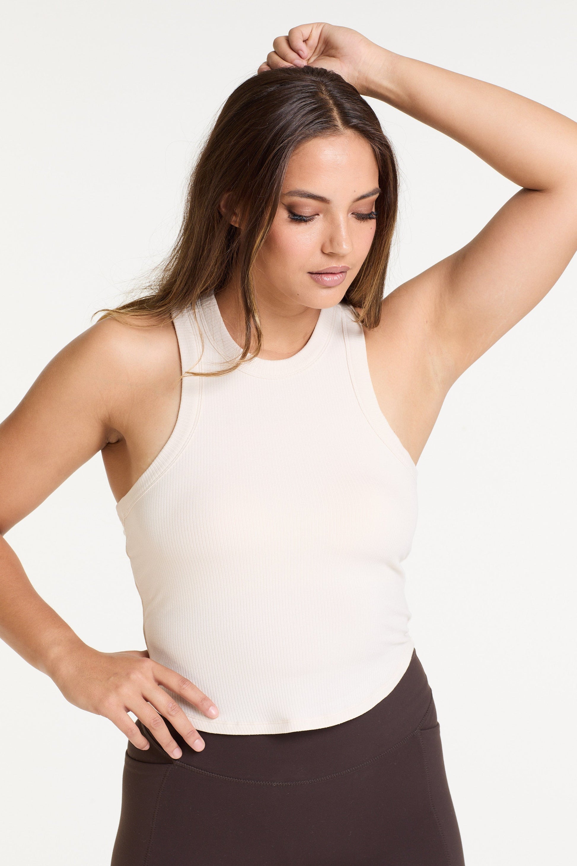 CROP RIB SINGLET MILK