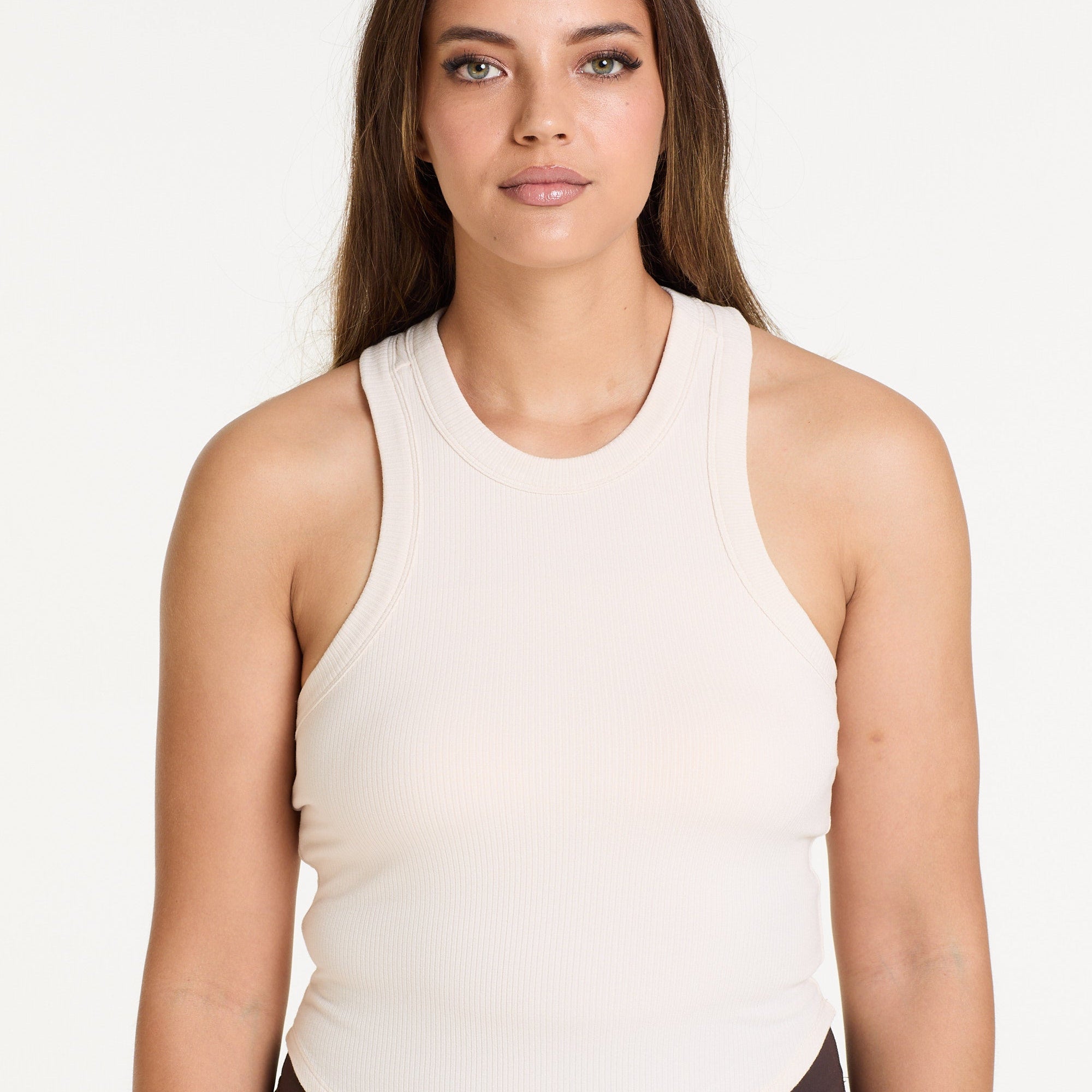 CROP RIB SINGLET MILK