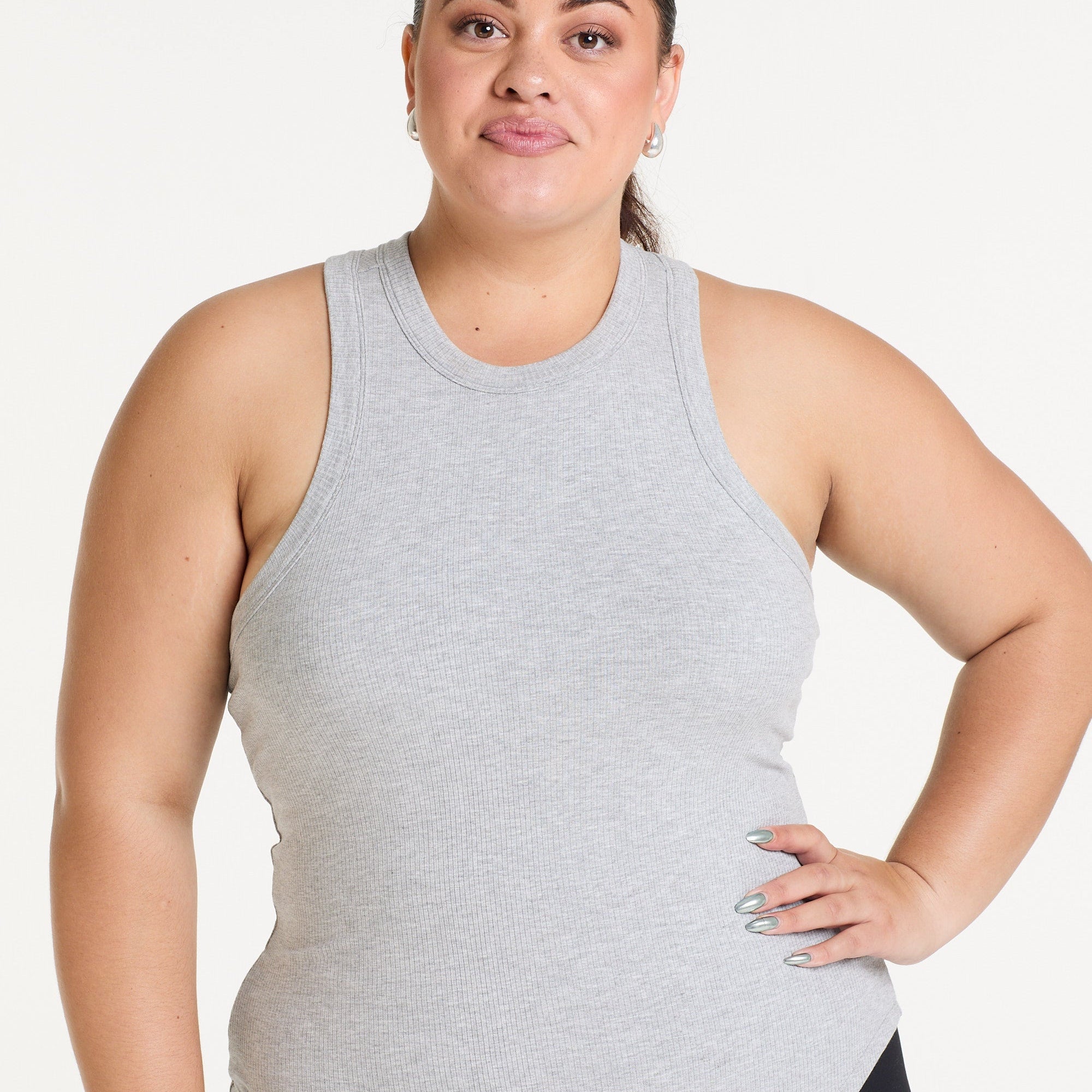 FULL LENGTH RIB SINGLET MARBLE