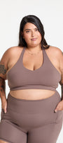 HALTER NECK BRA COFFEE