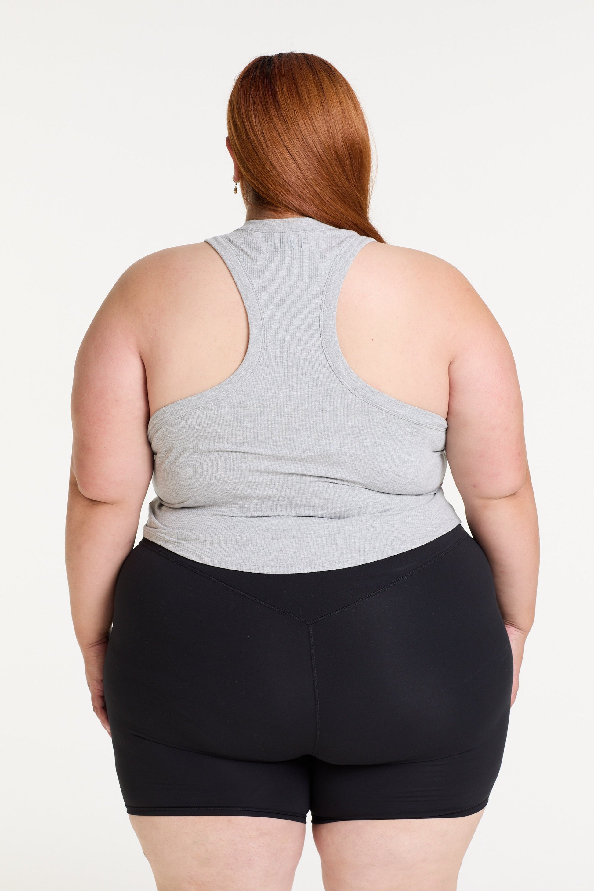 CROP RIB SINGLET MARBLE