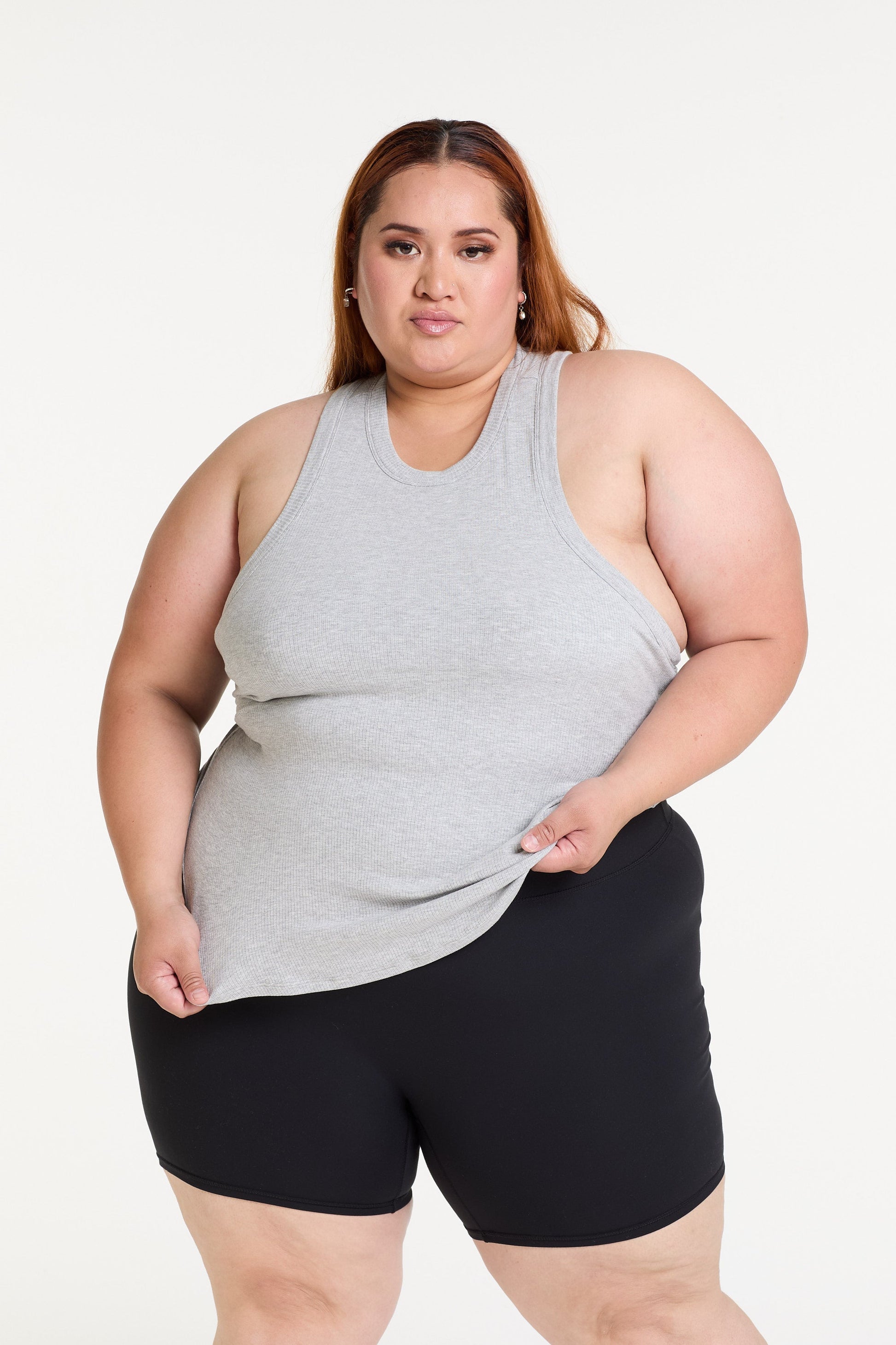 FULL LENGTH RIB SINGLET MARBLE