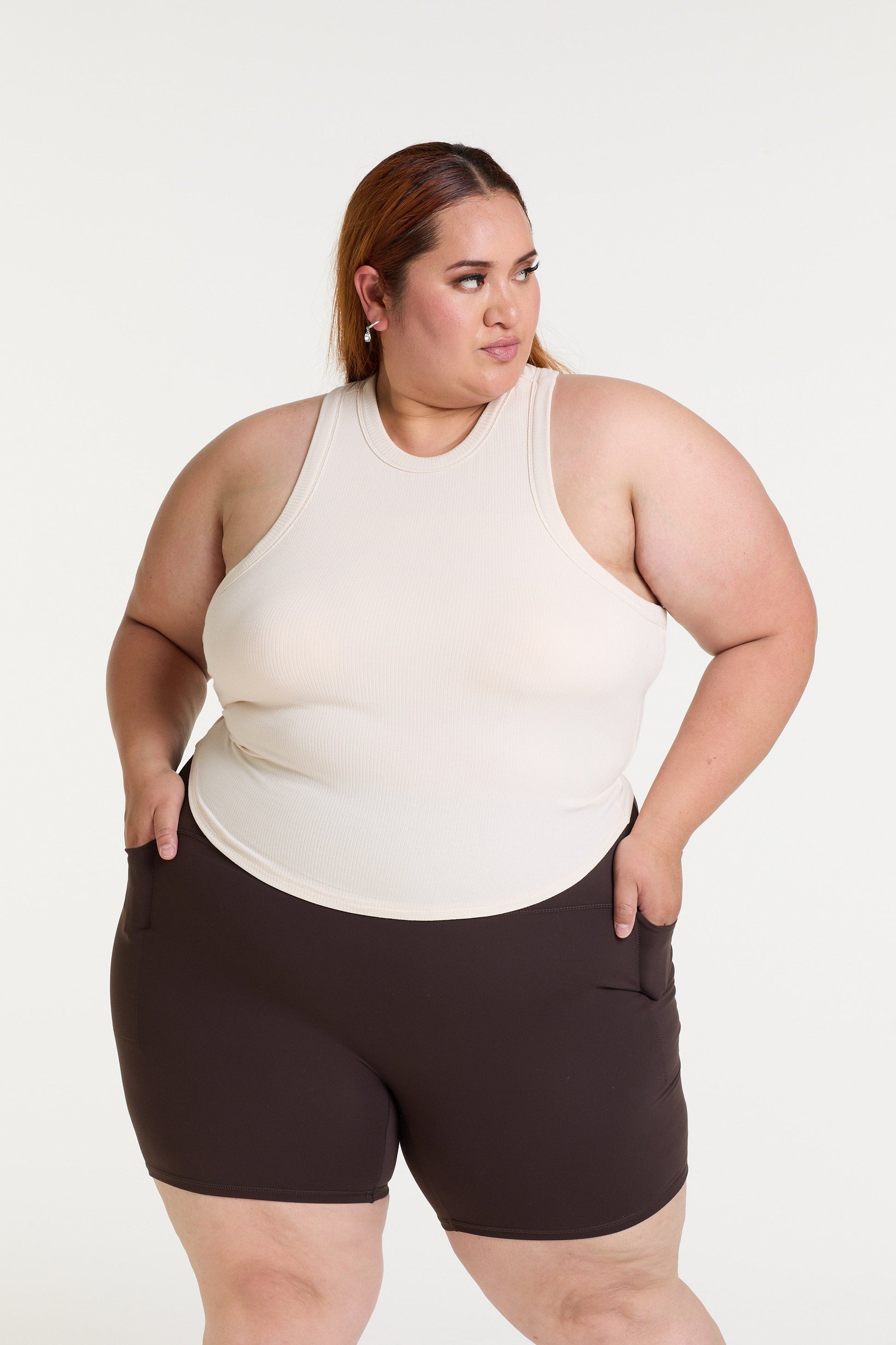 CROP RIB SINGLET MILK