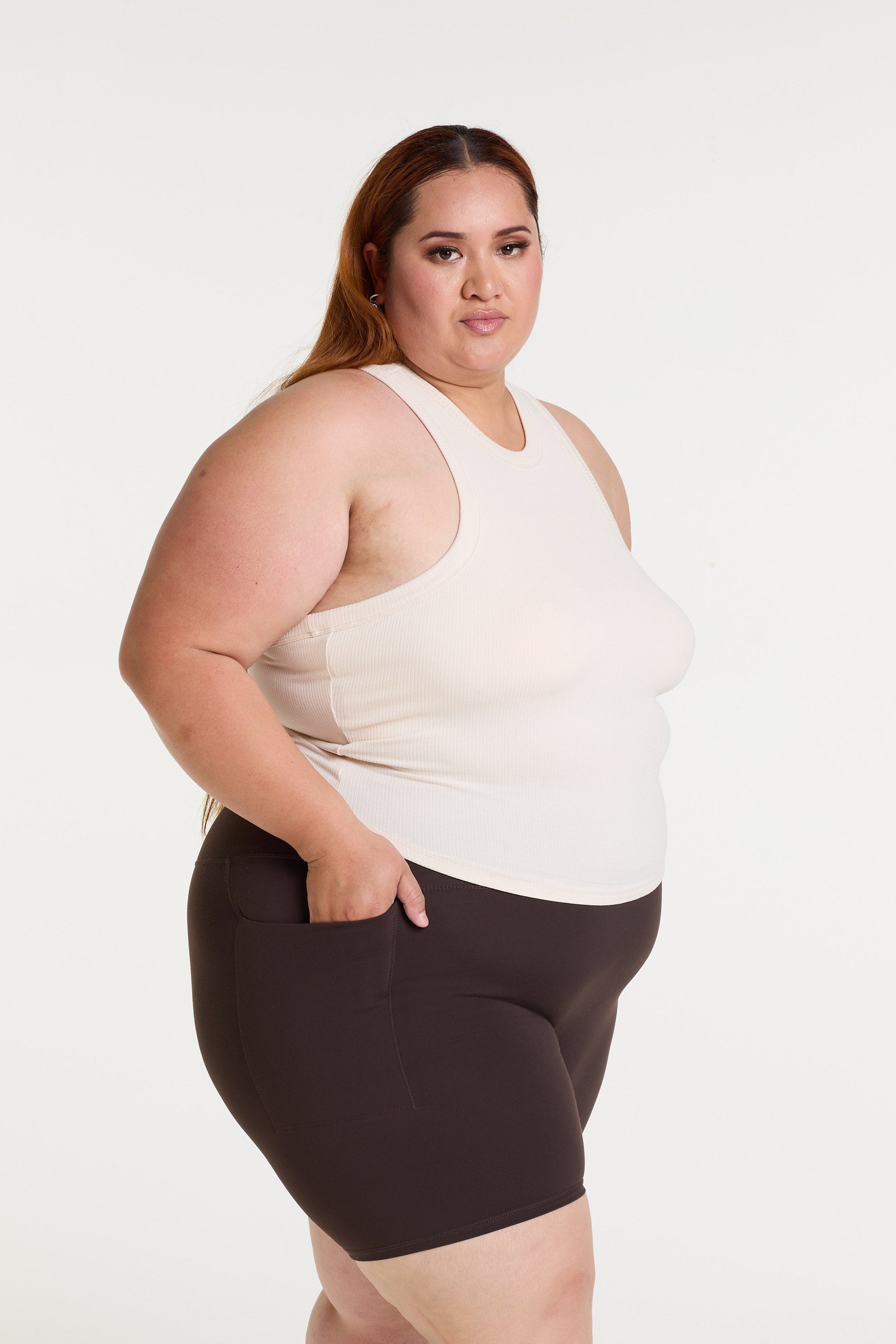 CROP RIB SINGLET MILK