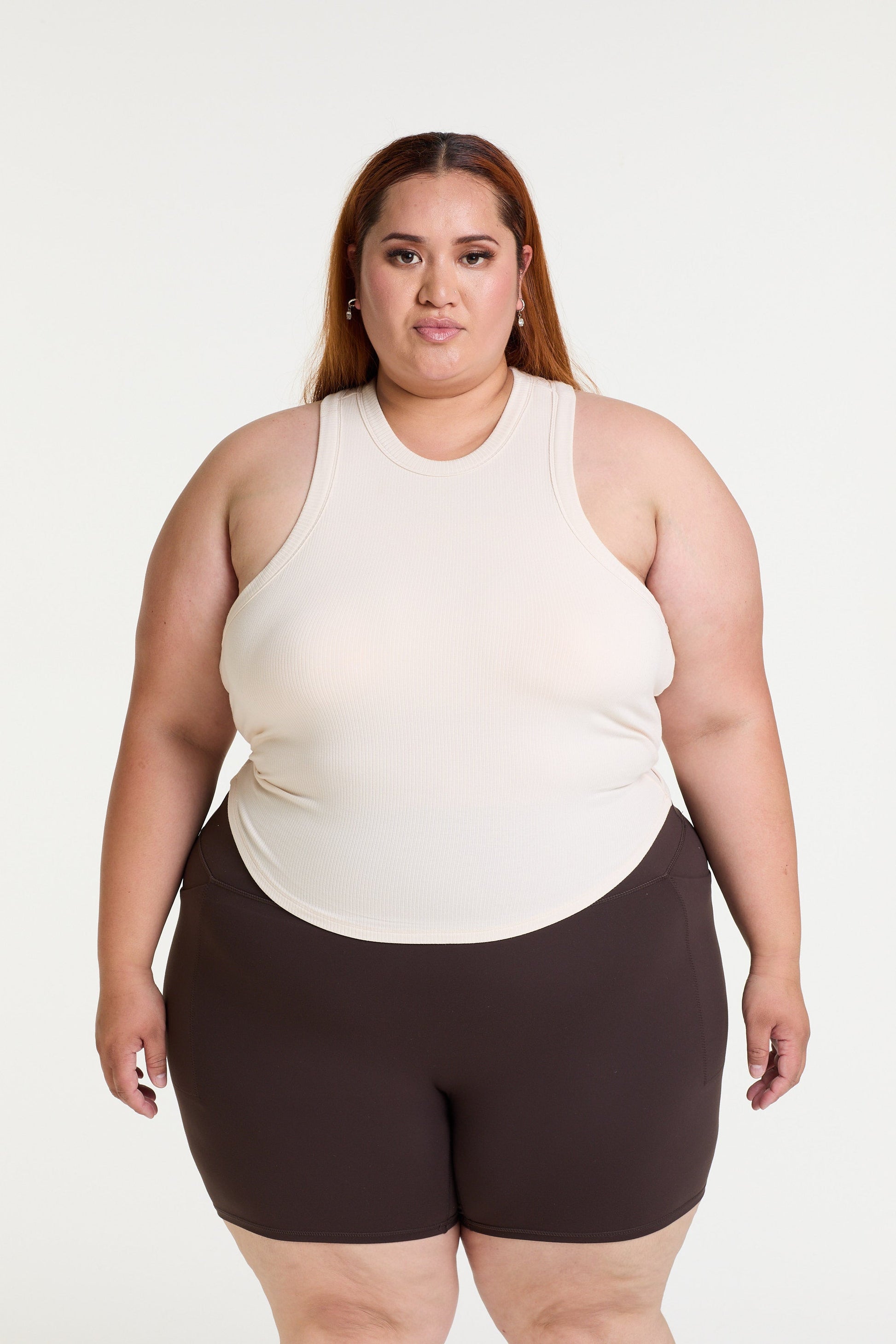 CROP RIB SINGLET MILK