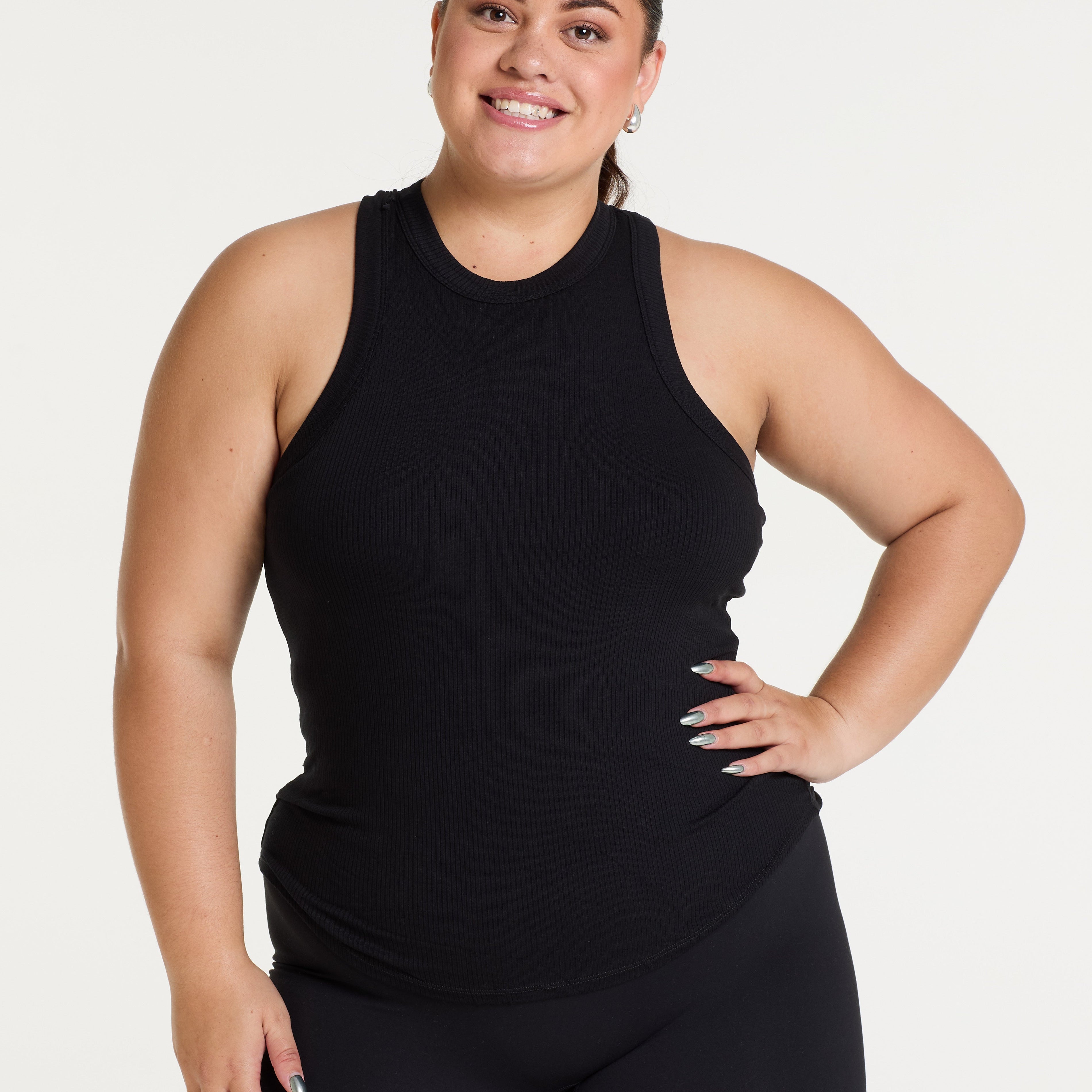 FULL LENGTH RIB SINGLET ONYX