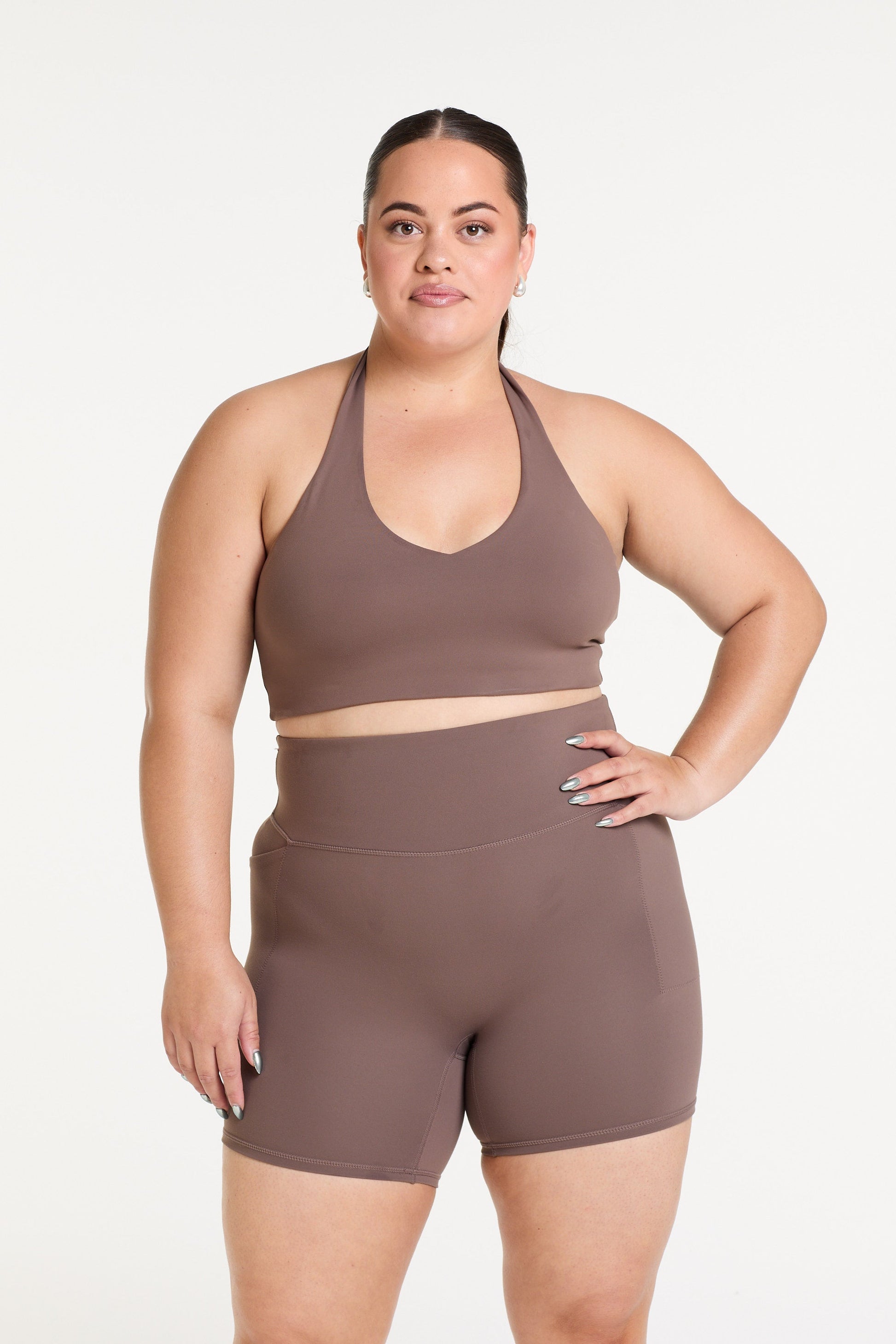 HALTER NECK BRA COFFEE