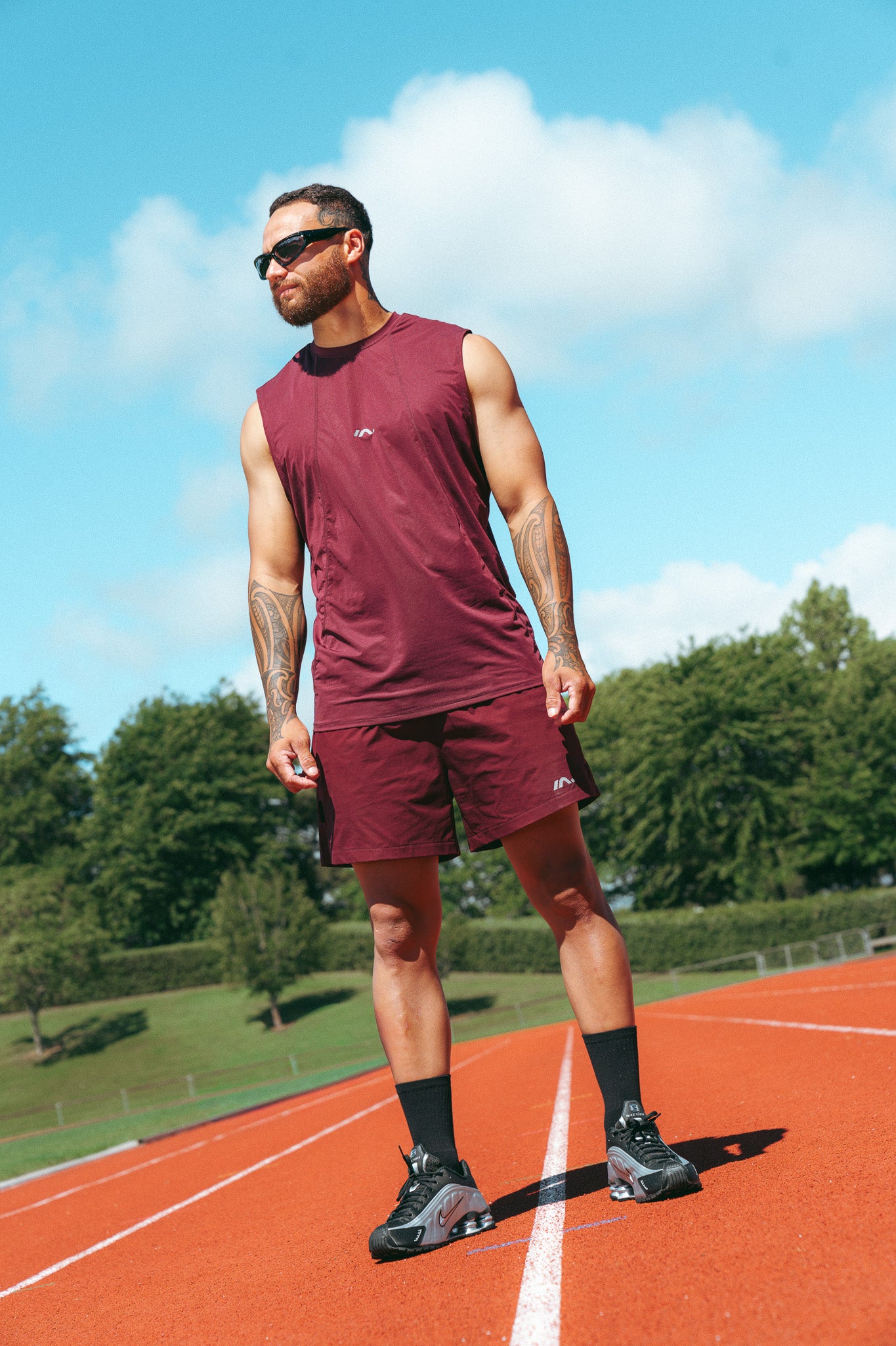 5" TRAINING SHORT MENS DEEP CHERRY