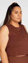 SIGNATURE CROP MUSCLE SINGLET CHOCOLATE