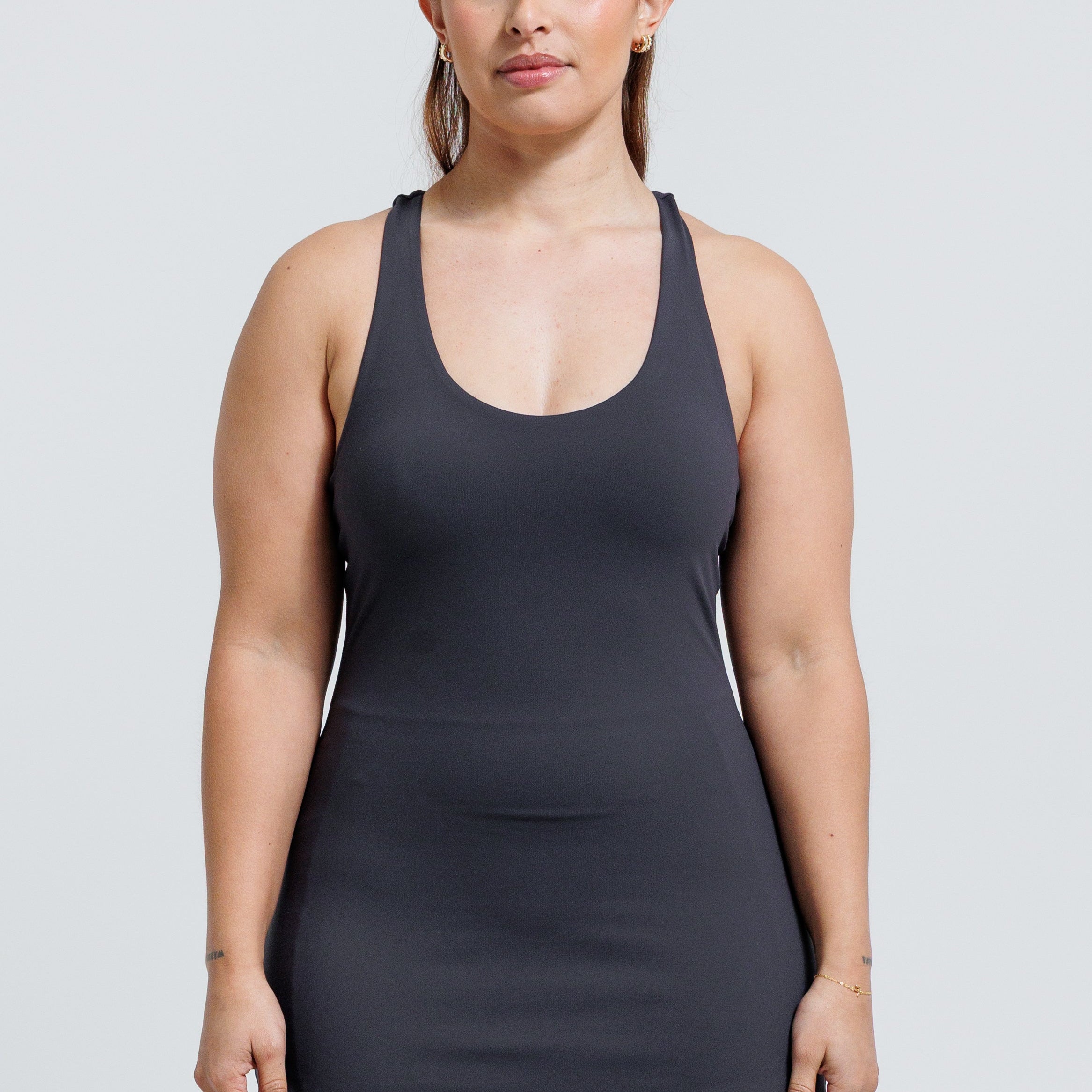SCULPT DRESS CHARCOAL