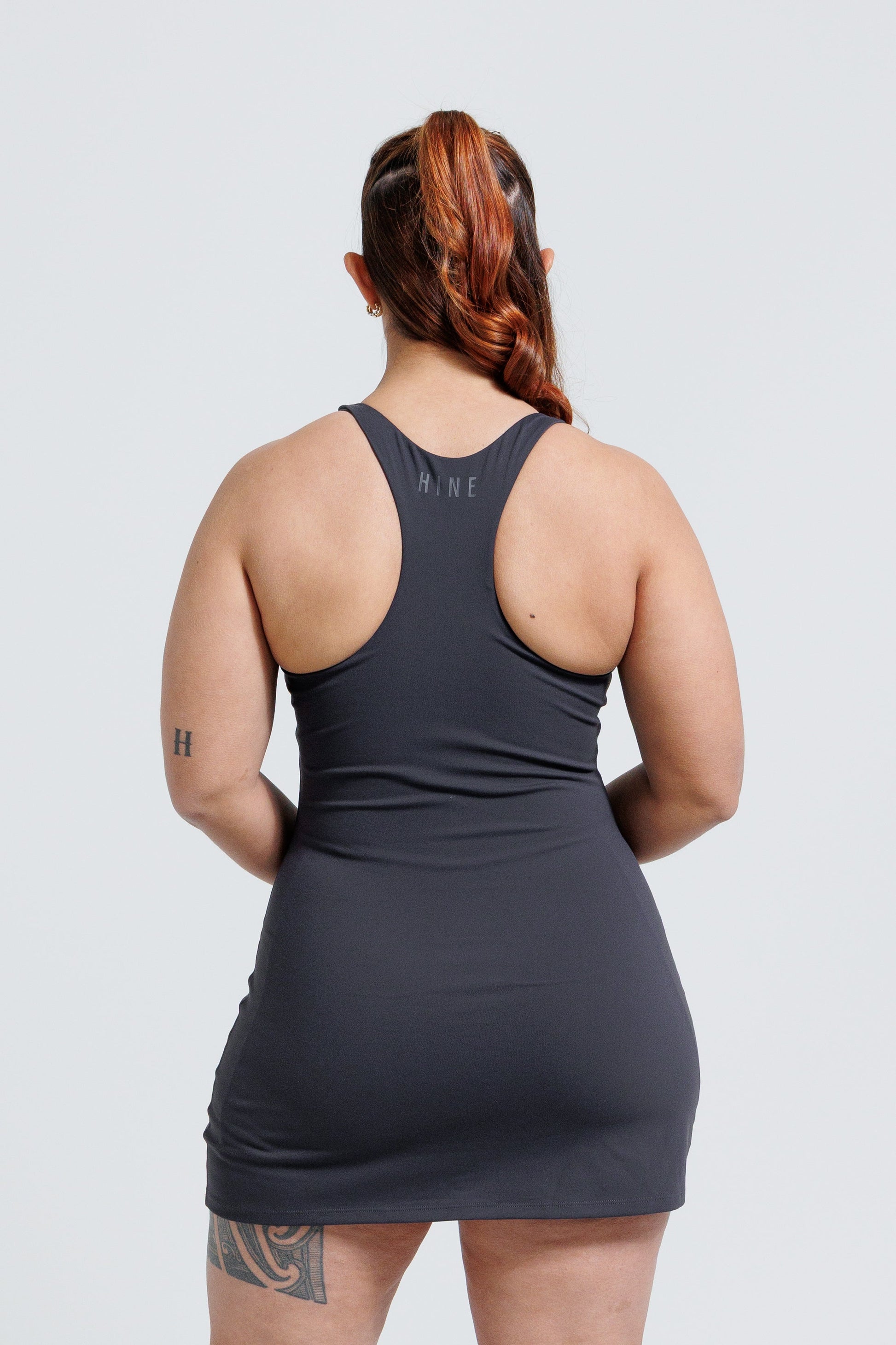 SCULPT DRESS CHARCOAL