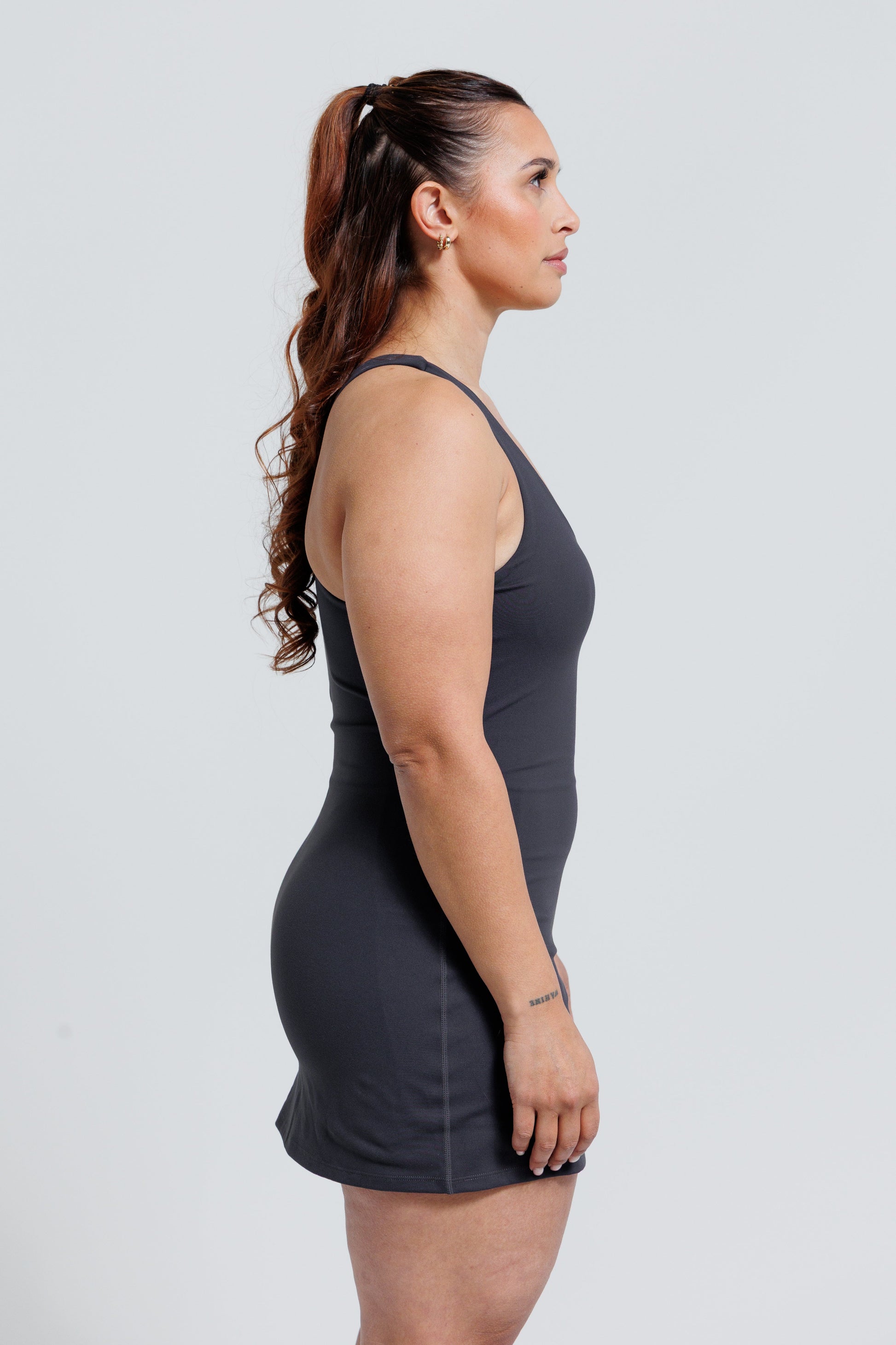 SCULPT DRESS CHARCOAL