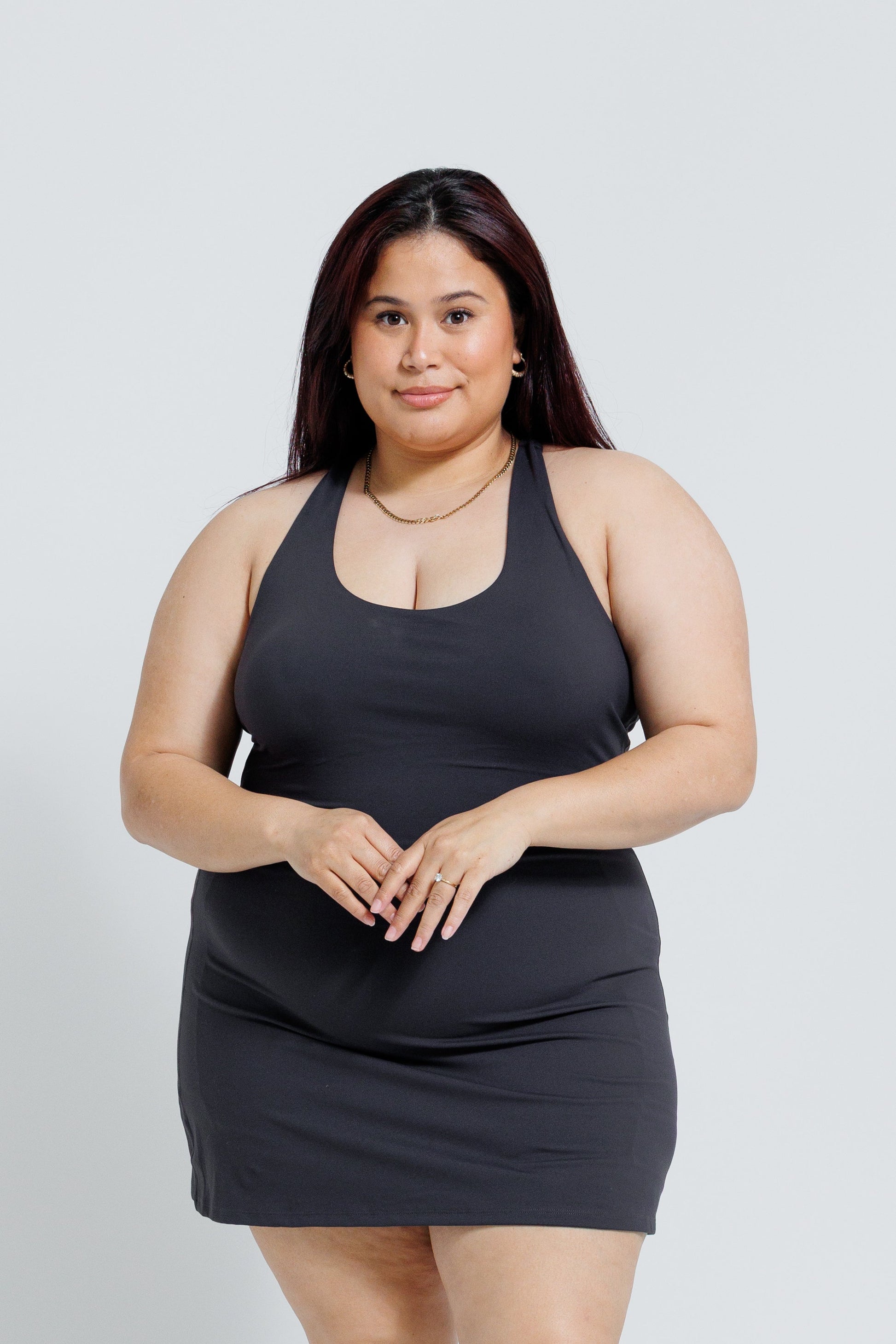 SCULPT DRESS CHARCOAL