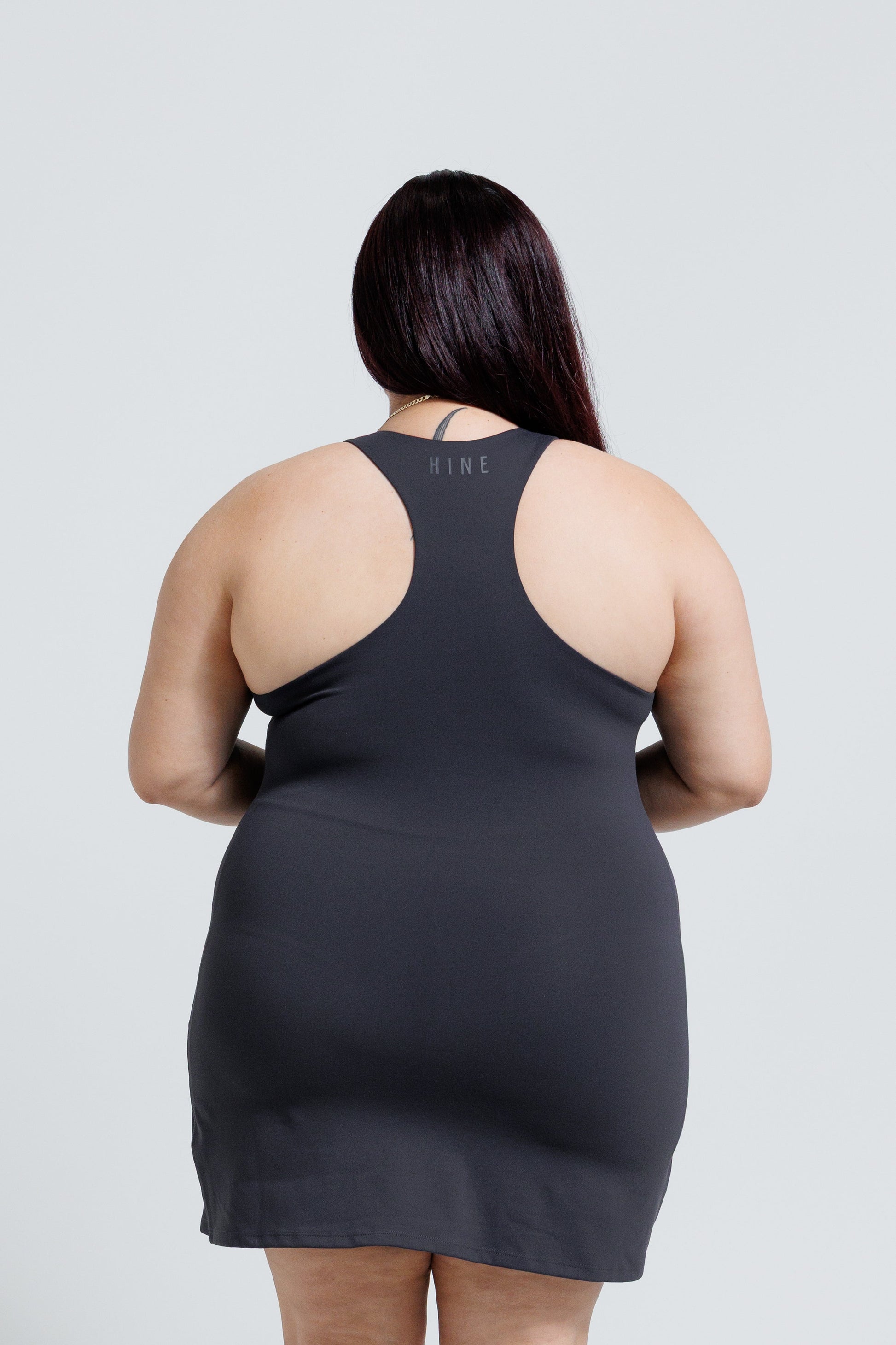 SCULPT DRESS CHARCOAL