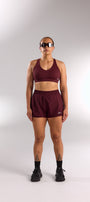 TRAINING SHORT WOMENS DEEP CHERRY