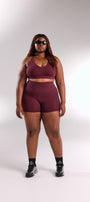 STAPLE MID SHORTS DEEP CHERRY