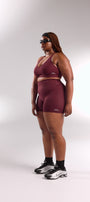 STAPLE MID SHORTS DEEP CHERRY