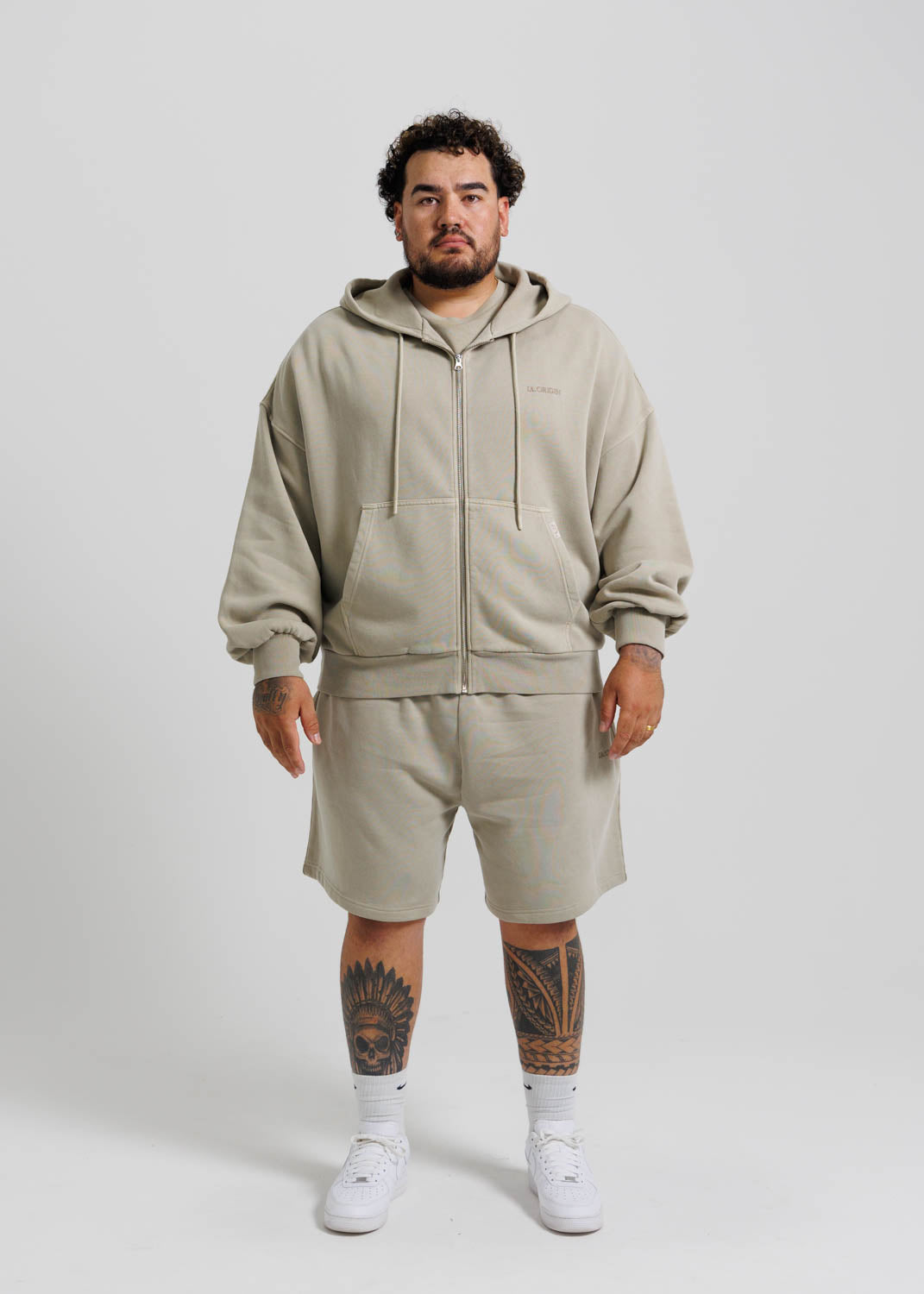 ESSENTIAL OVERSIZED ZIP HOODIE SAND