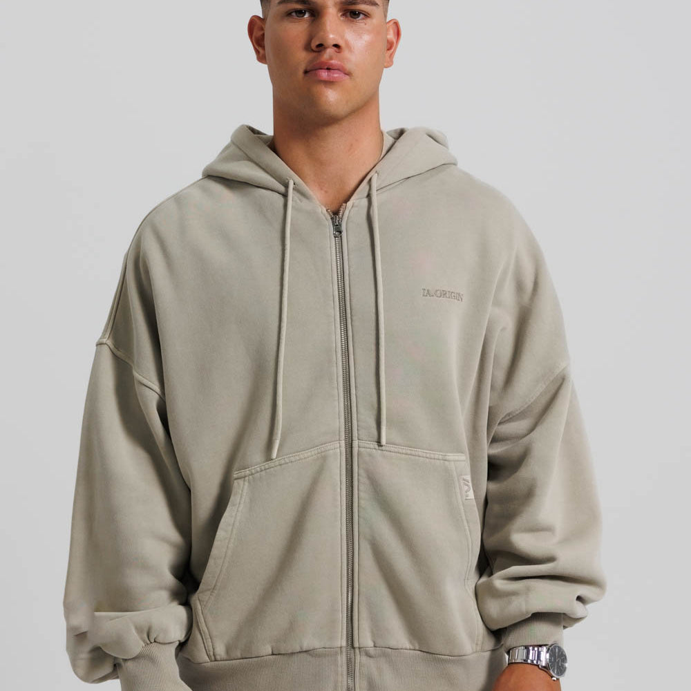 ESSENTIAL OVERSIZED ZIP HOODIE SAND