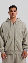 ESSENTIAL OVERSIZED ZIP HOODIE SAND