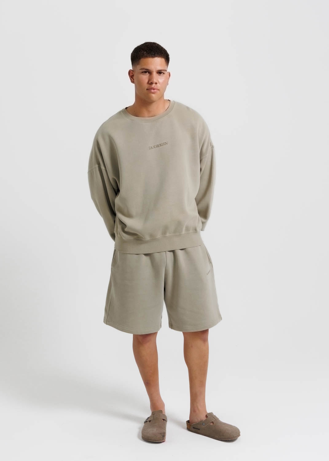 ESSENTIAL OVERSIZED CREW NECK SAND