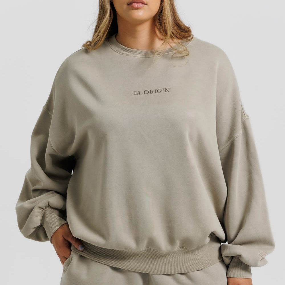 ESSENTIAL OVERSIZED CREW NECK SAND