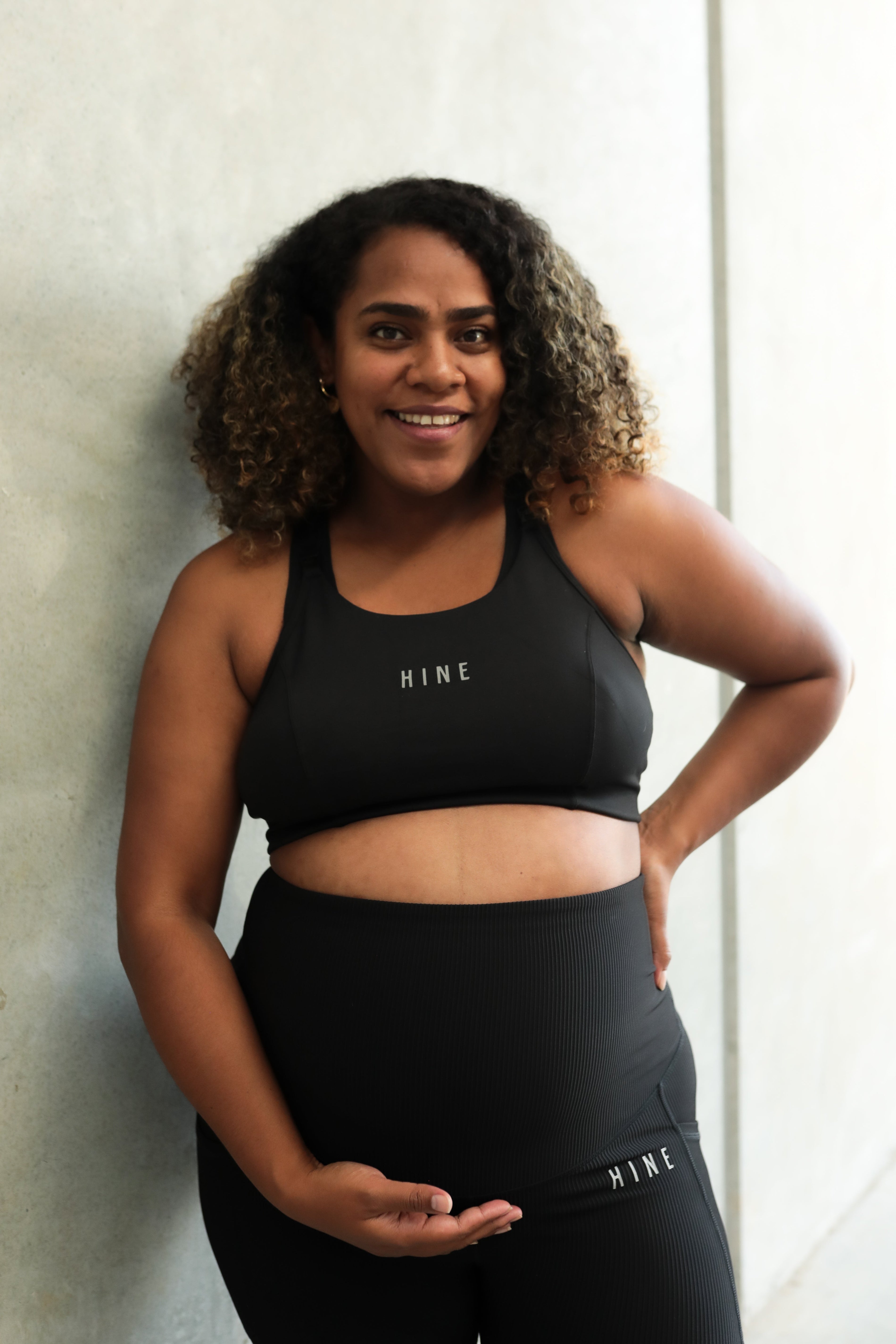 STAPLE MATERNITY RACERBACK BRA ONYX