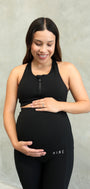 STAPLE MATERNITY ZIP UP BRA ONYX