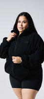 BRUSHED FLEECE JUMPER ONYX