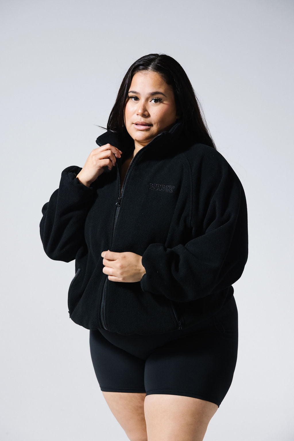 BRUSHED FLEECE JUMPER ONYX